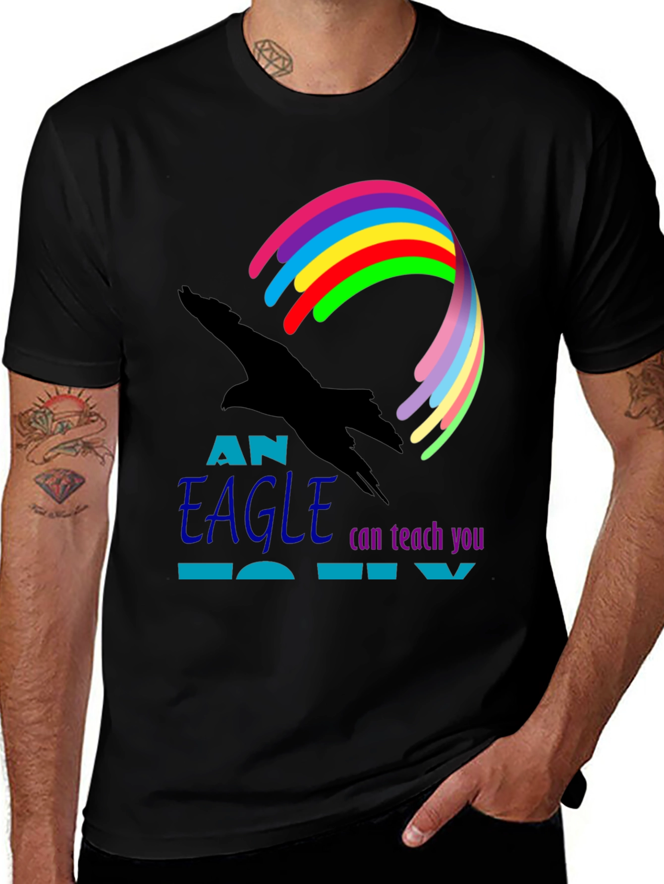 Variant 26 of Eagle Teach You To Fly Graphic Tee