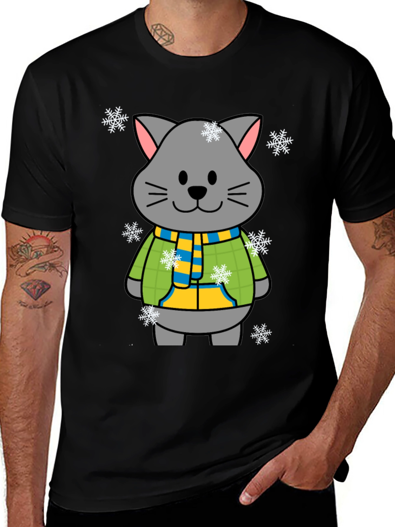 Variant 29 of Cute Winter Cat T-Shirt
