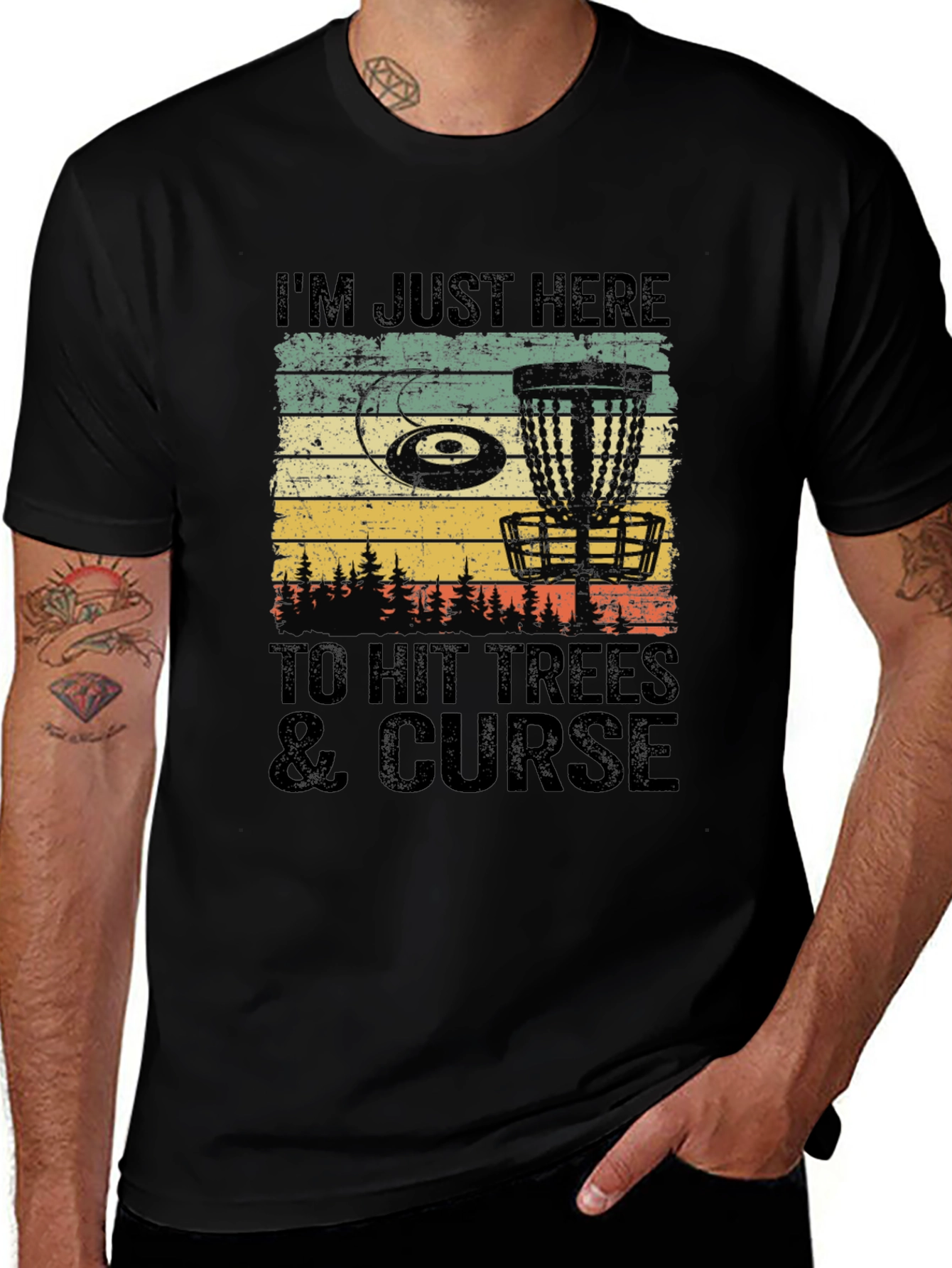 Variant 11 of Disc Golf T-Shirt: Hit Trees & Curse Tee