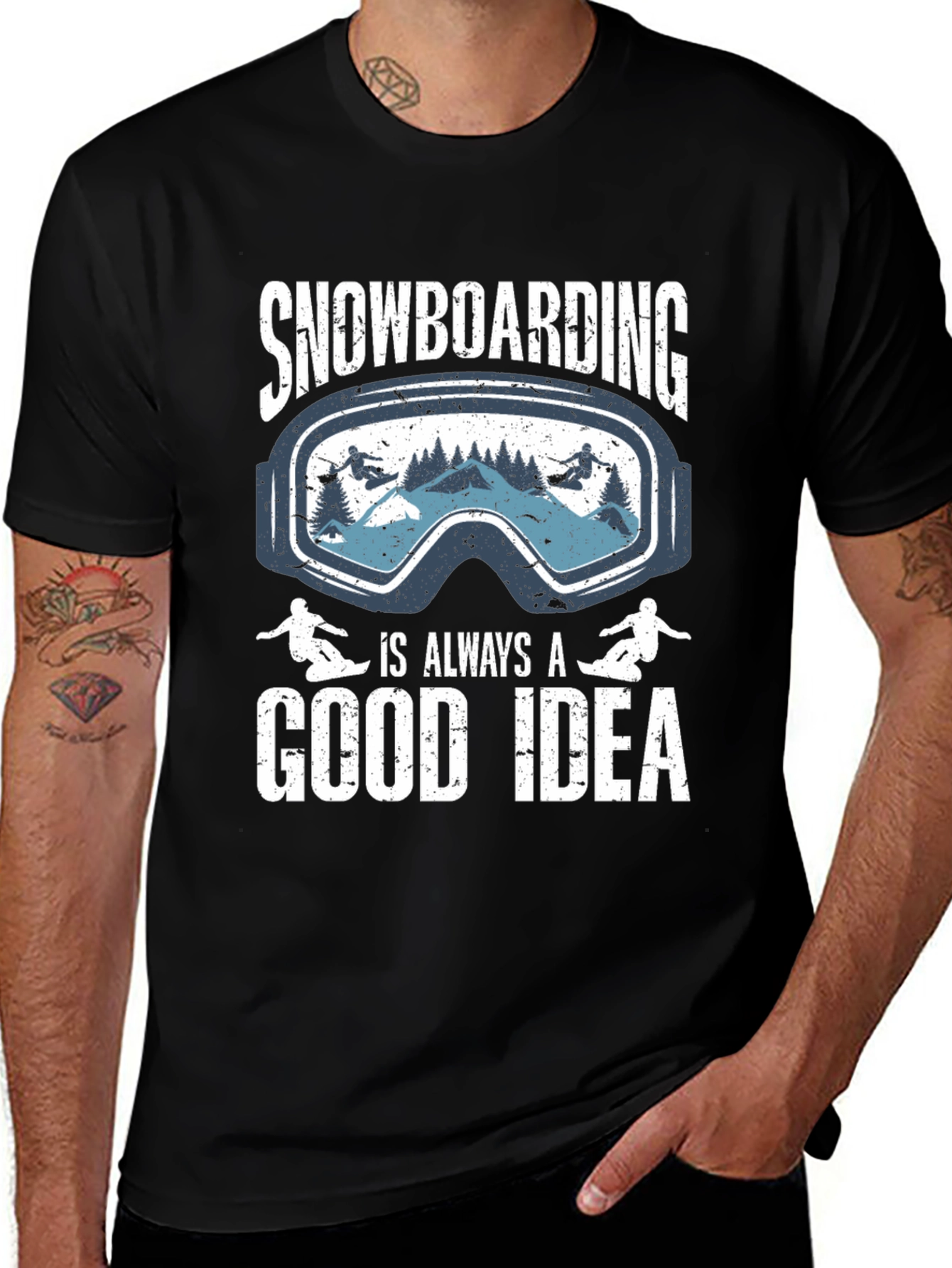 Variant 12 of Snowboarding Always a Good Idea Graphic Tee