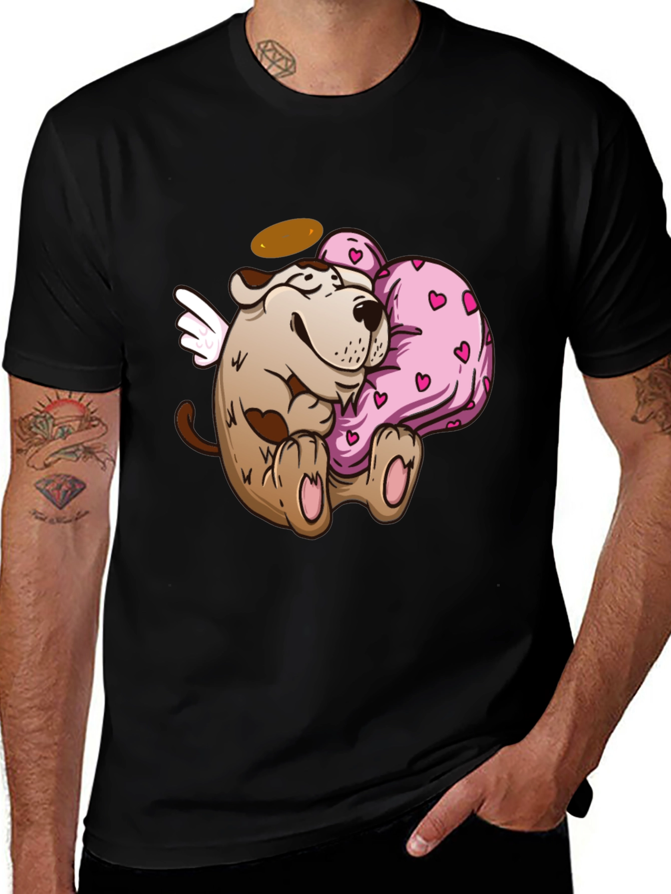 Variant 20 of Angel Dog Hug Heart T-Shirt Valentine's
