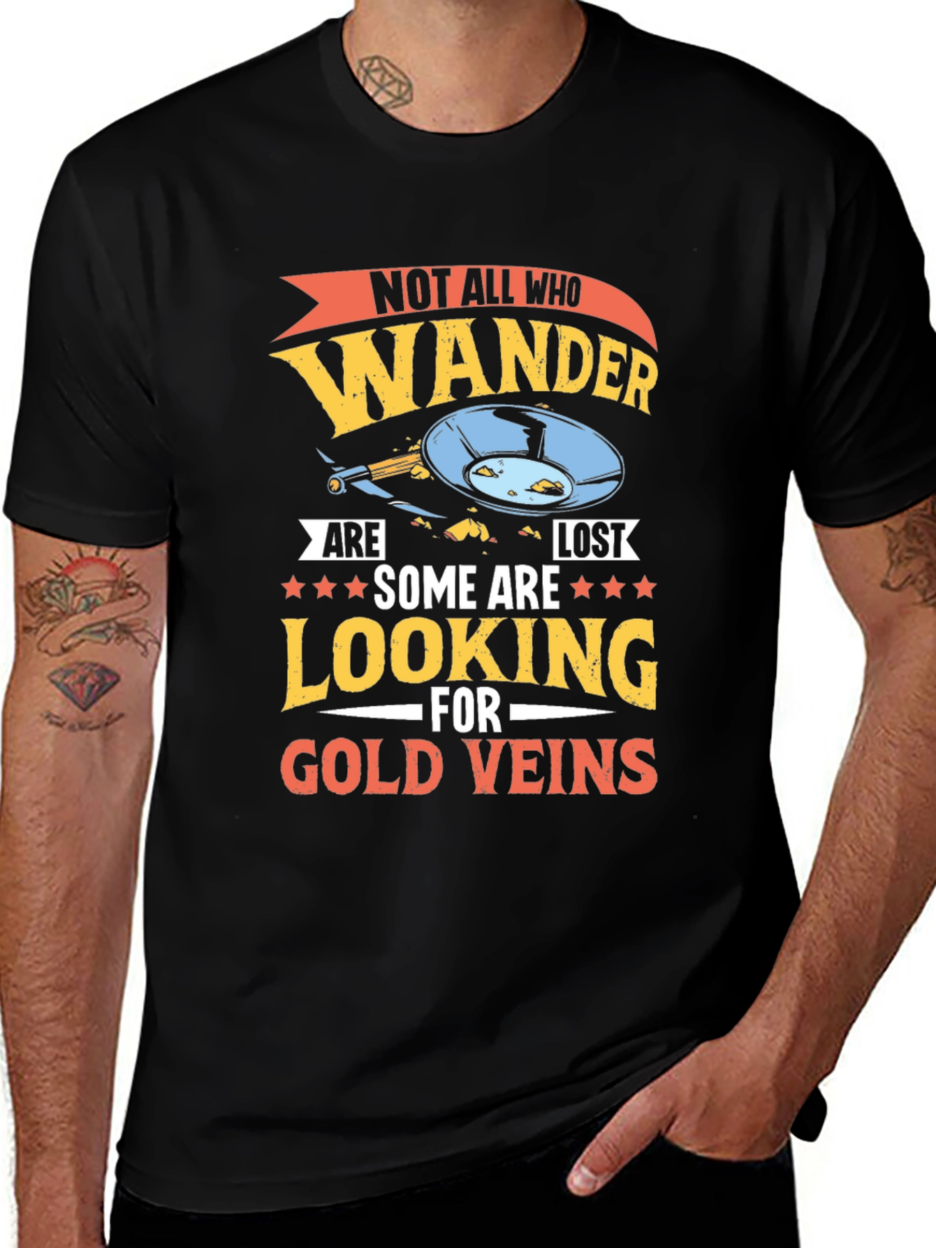 Variant 22 of Wanderer Gold Veins Graphic T-Shirt - Adventure Awaits!