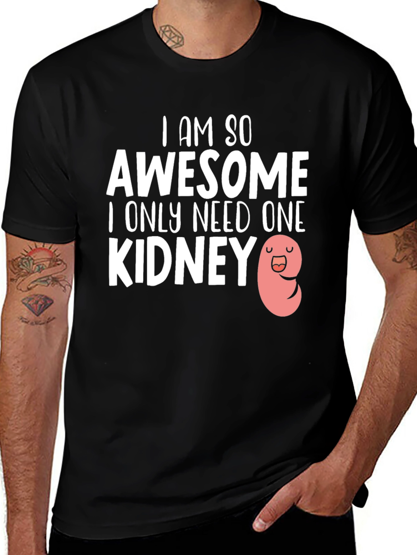 Variant 18 of Awesome One Kidney Black T-Shirt