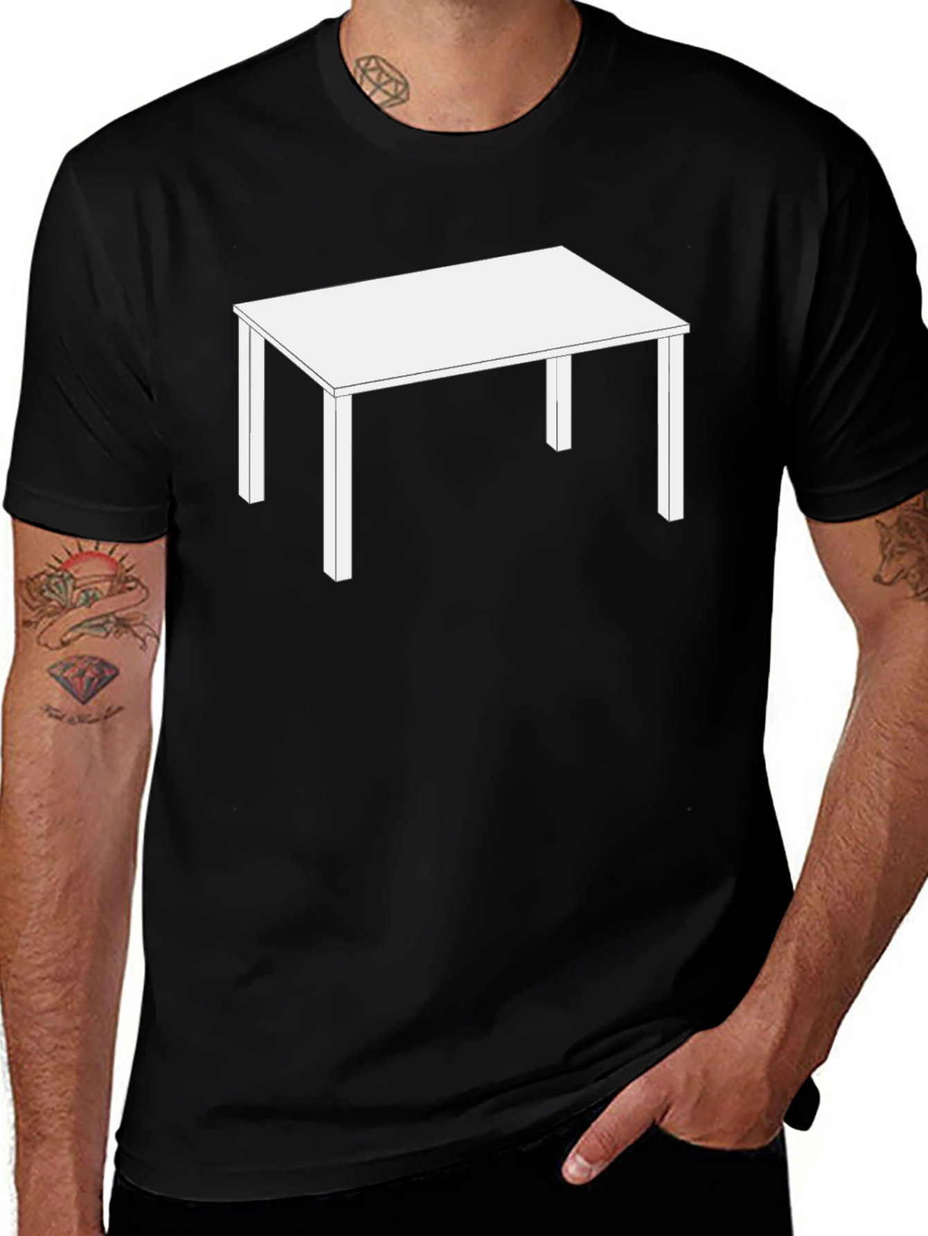 Black Table Graphic Black T-Shirt main image
