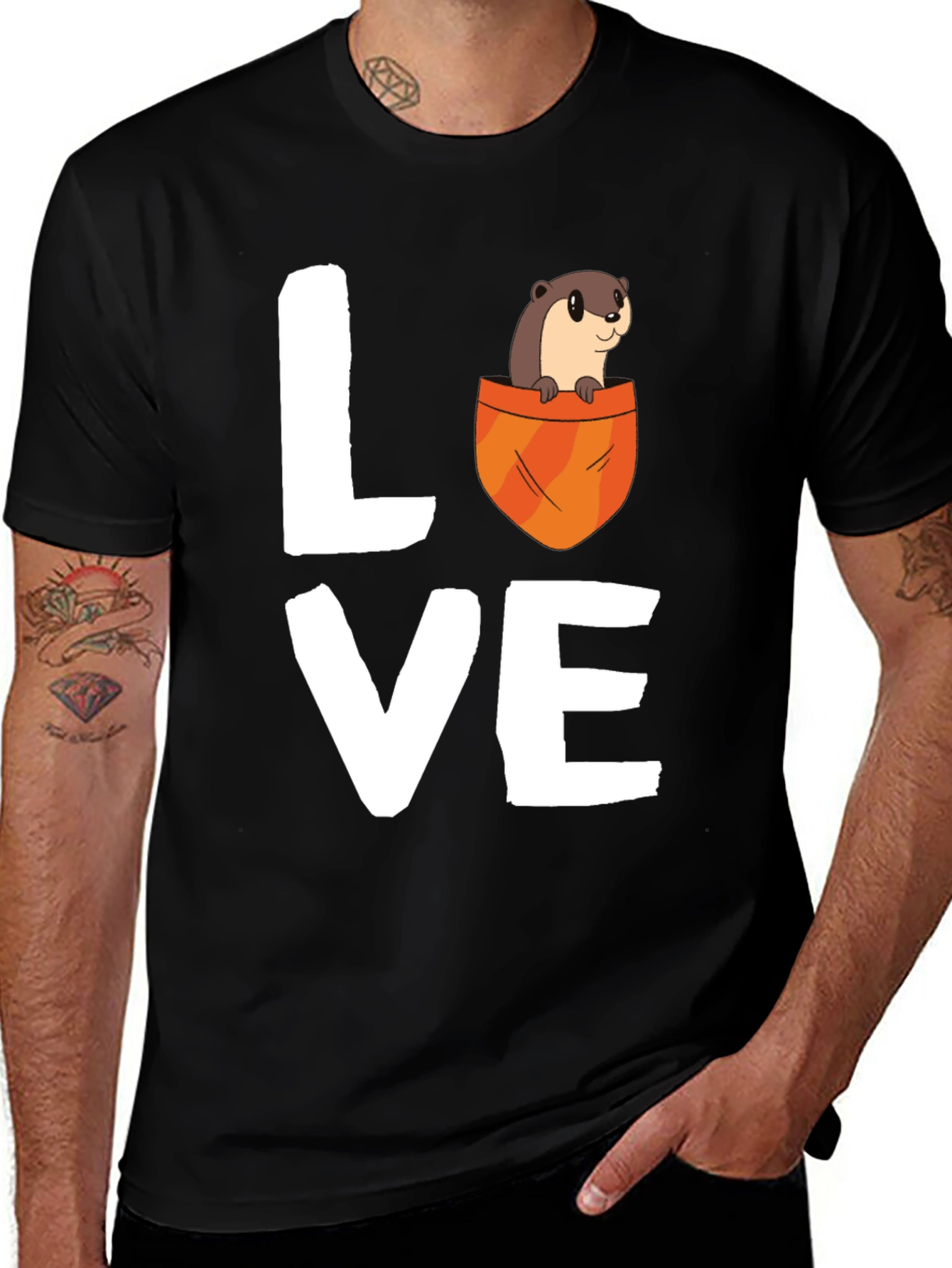 Variant 9 of Otter Love Graphic T-Shirt - Unisex Cotton Tee