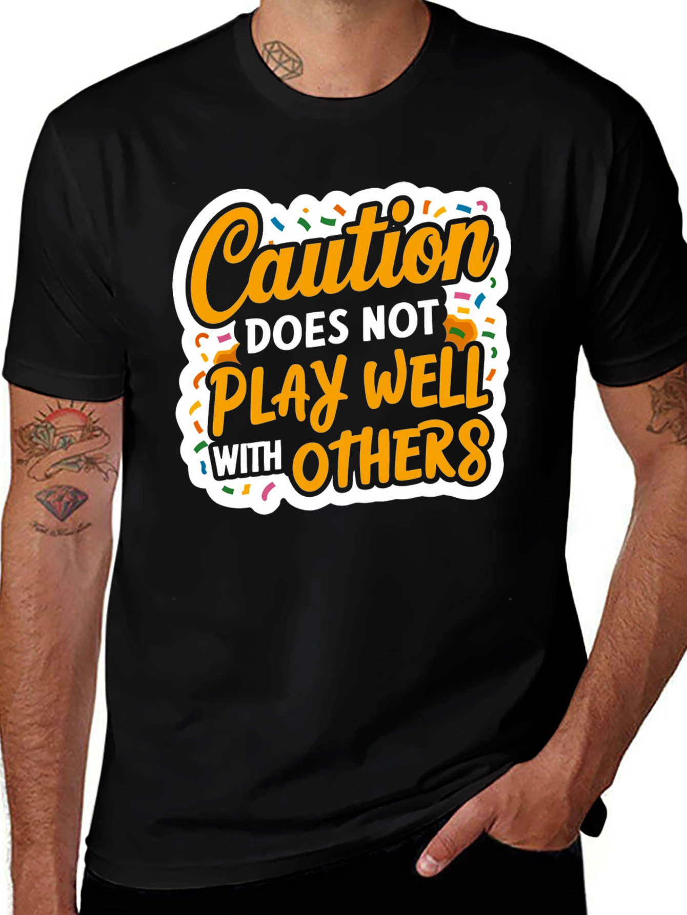 Variant 18 of Caution Doesn't Play Well with Others - Graphic T-Shirt