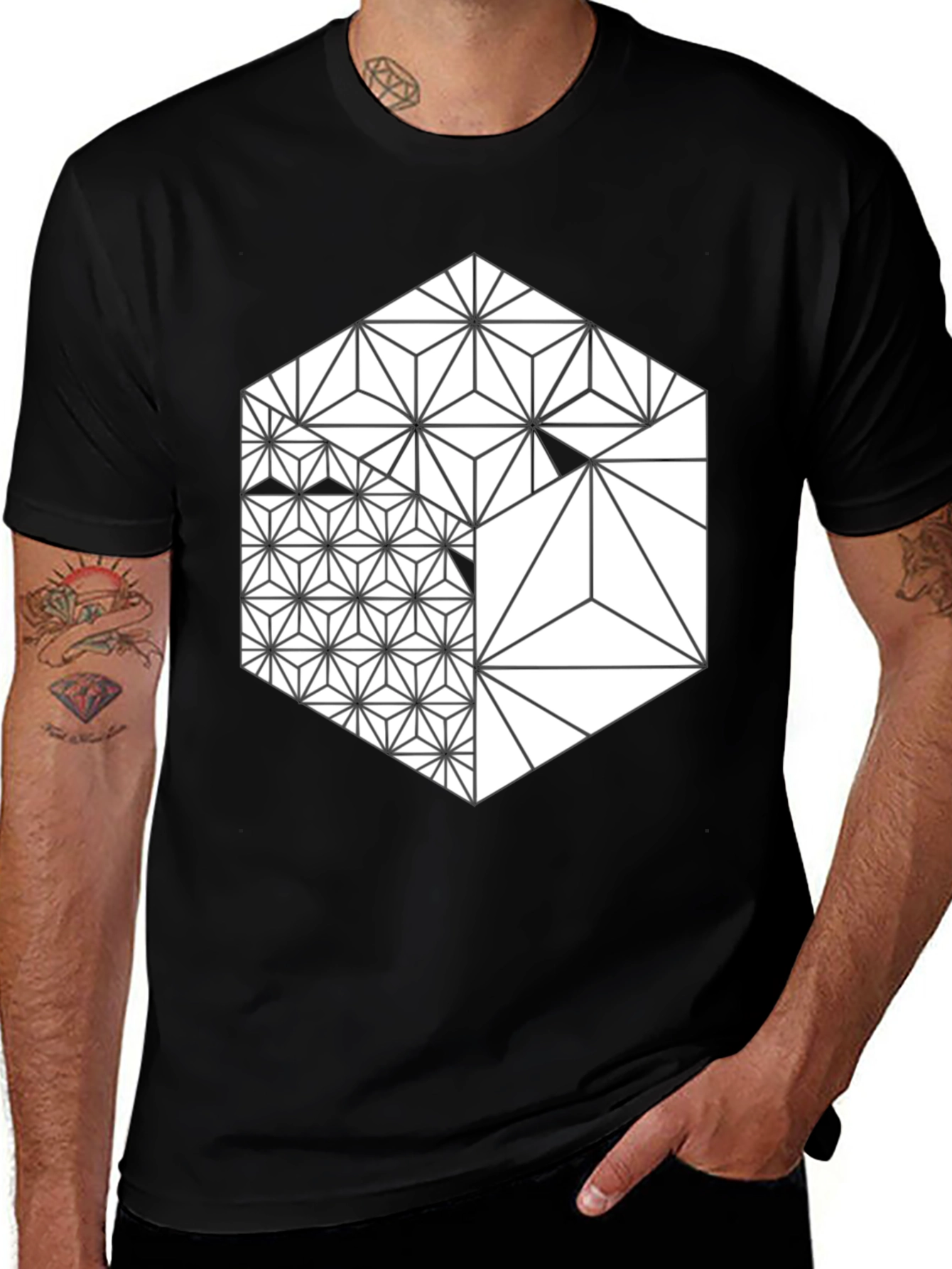 Variant 8 of Geometric Hexagon T-Shirt - Modern Graphic Tee