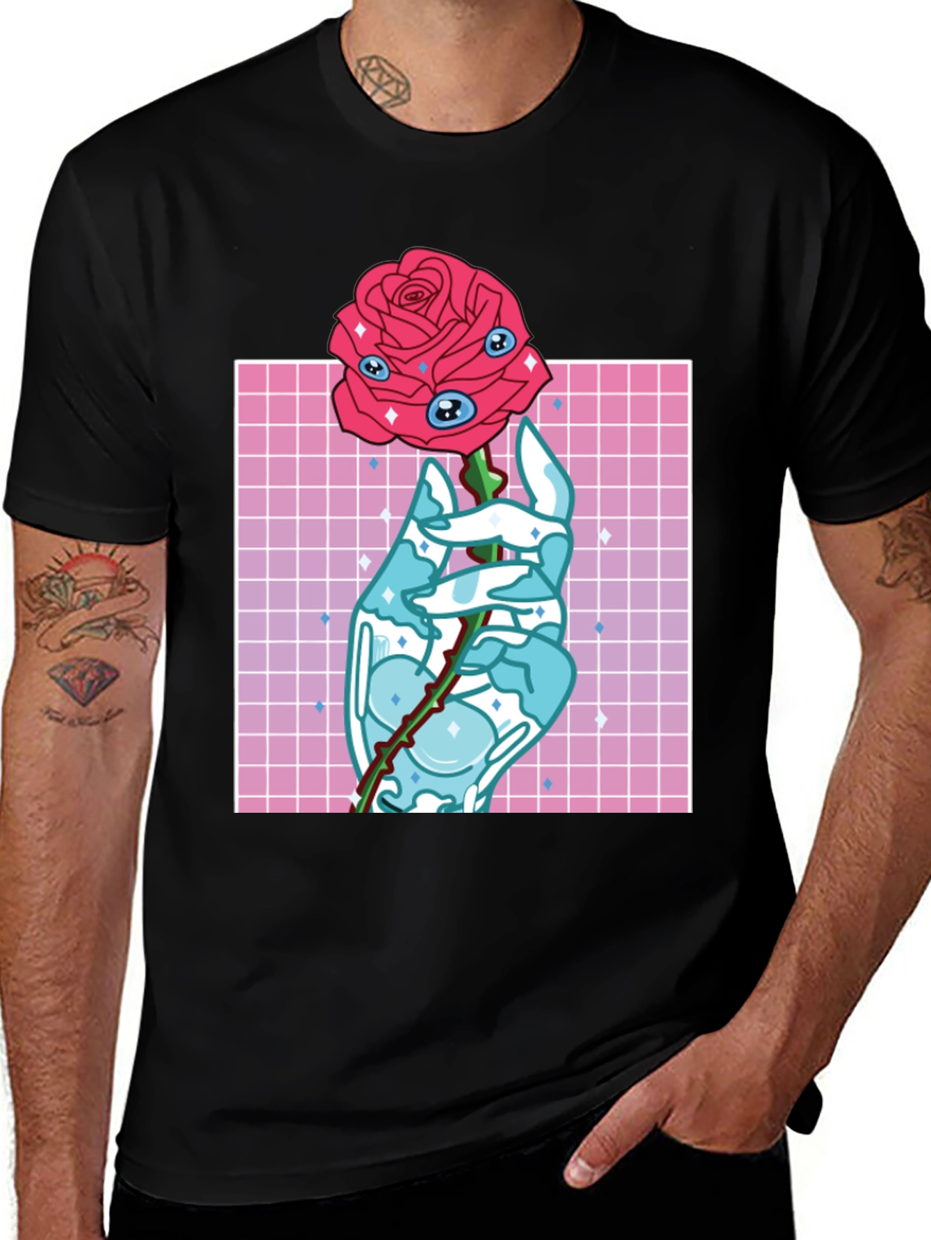 Eye Rose Graphic Tee - Modern Aesthetic T-Shirt