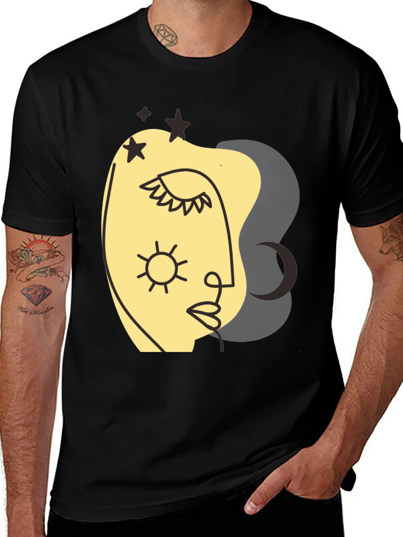 Variant 8 of Abstract Face Graphic Tee - Modern Artistic T-Shirt