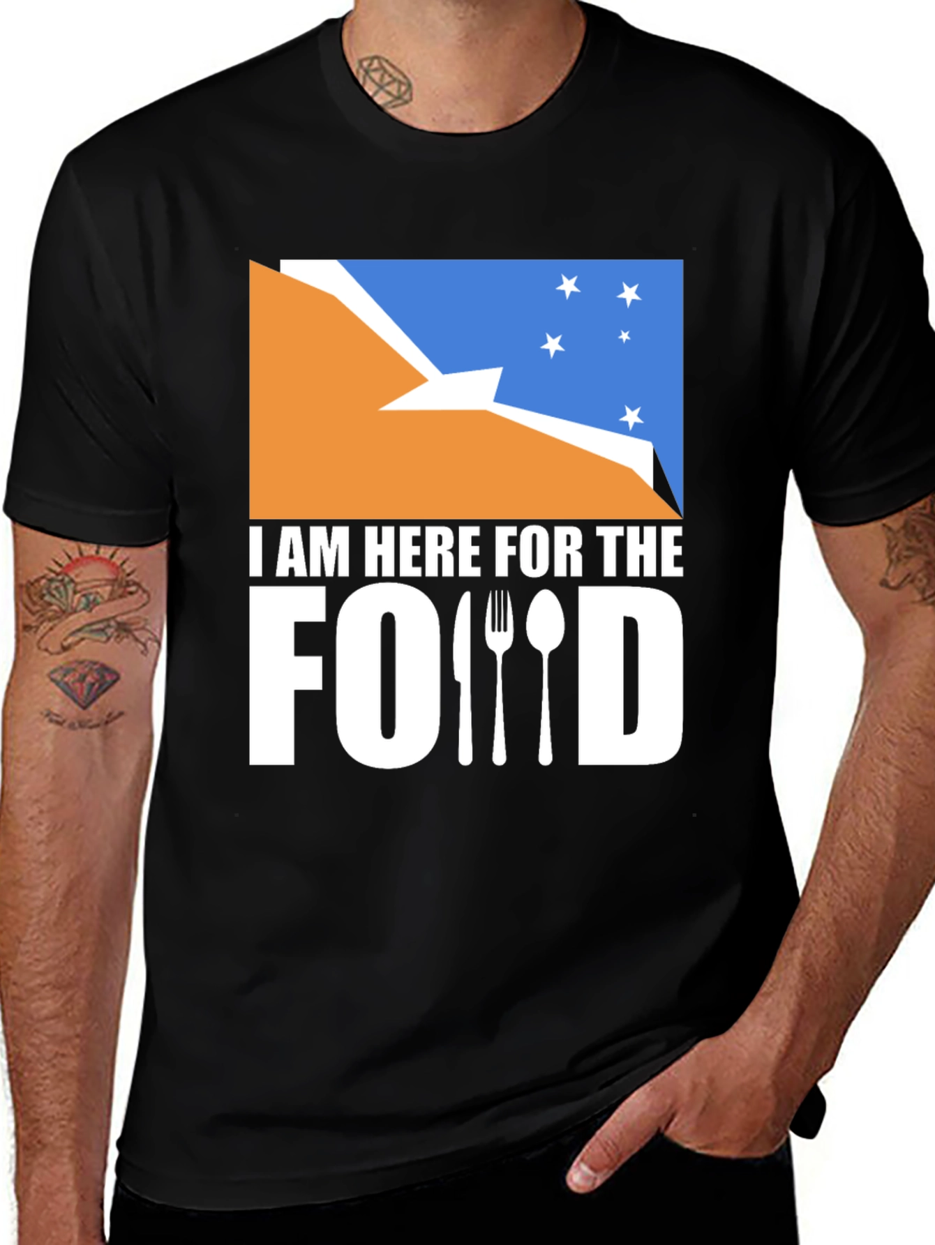 Variant 25 of I Am Here For The Food T-Shirt Funny Graphic Tee