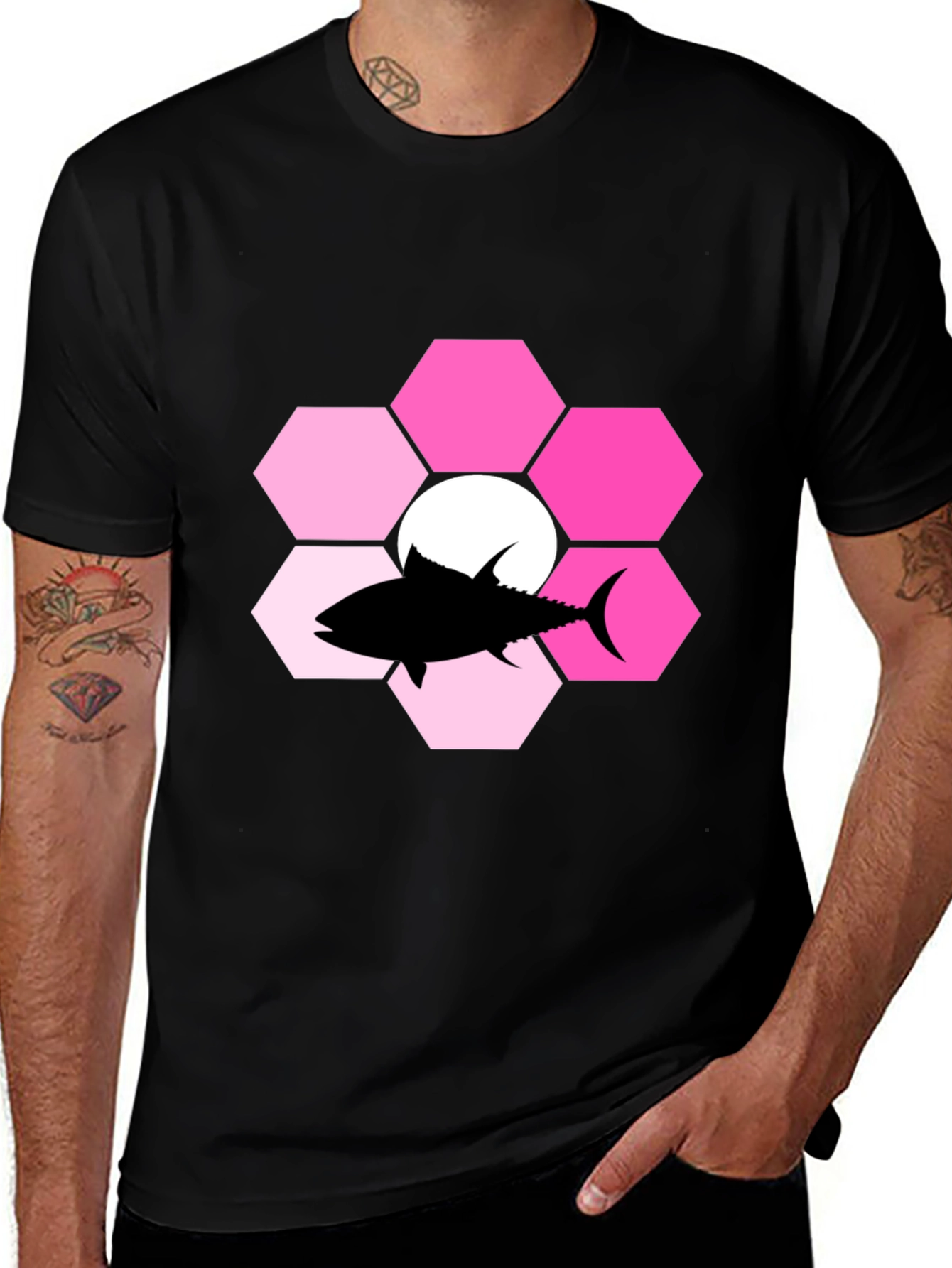 Variant 4 of Tuna Hexagon Flower Graphic Tee