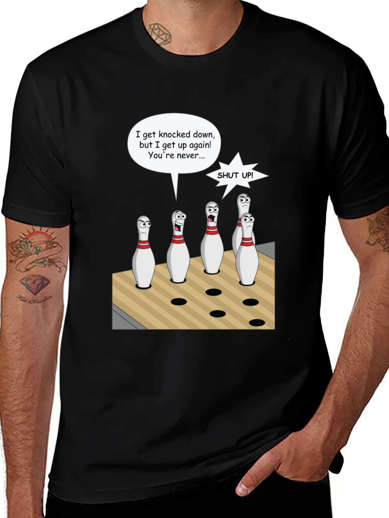 Variant 12 of Bowling Pin Cartoon T-Shirt