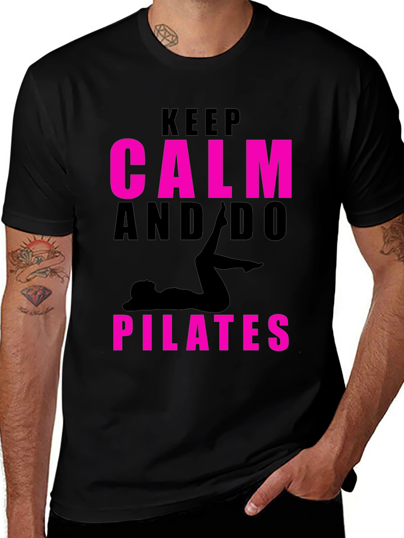 Keep Calm and Do Pilates Black T-Shirt