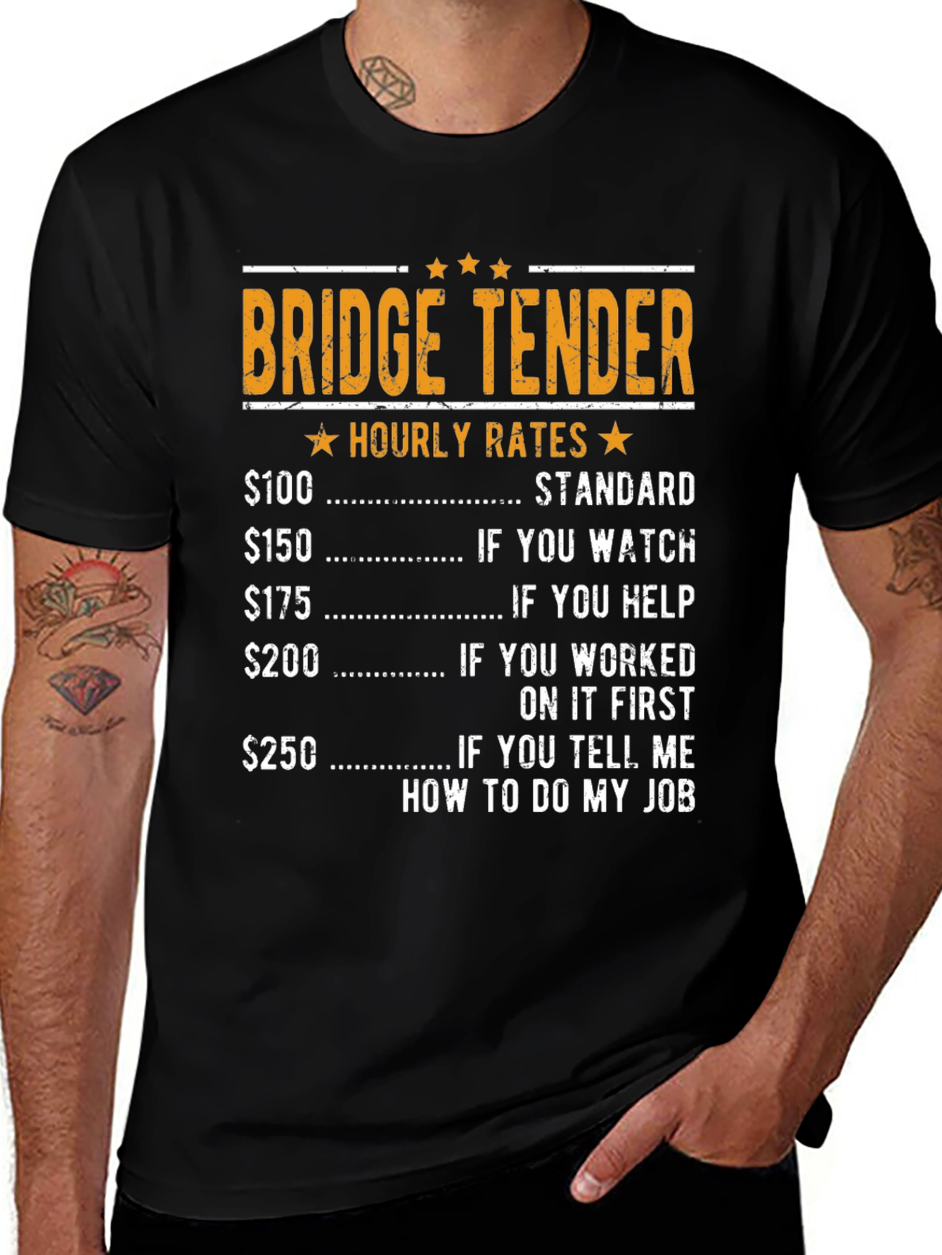 Variant 16 of Bridge Tender Hourly Rates Graphic T-Shirt