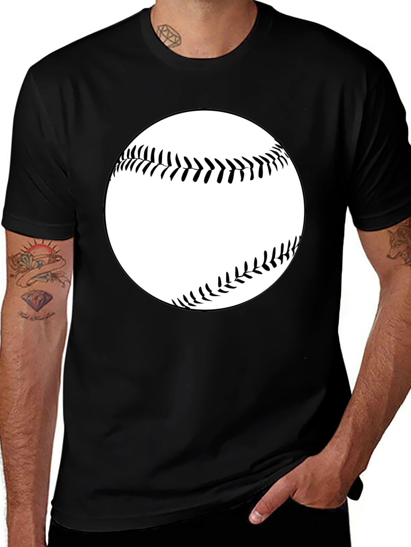 Variant 18 of Baseball Graphic Tee - Classic Black T-Shirt