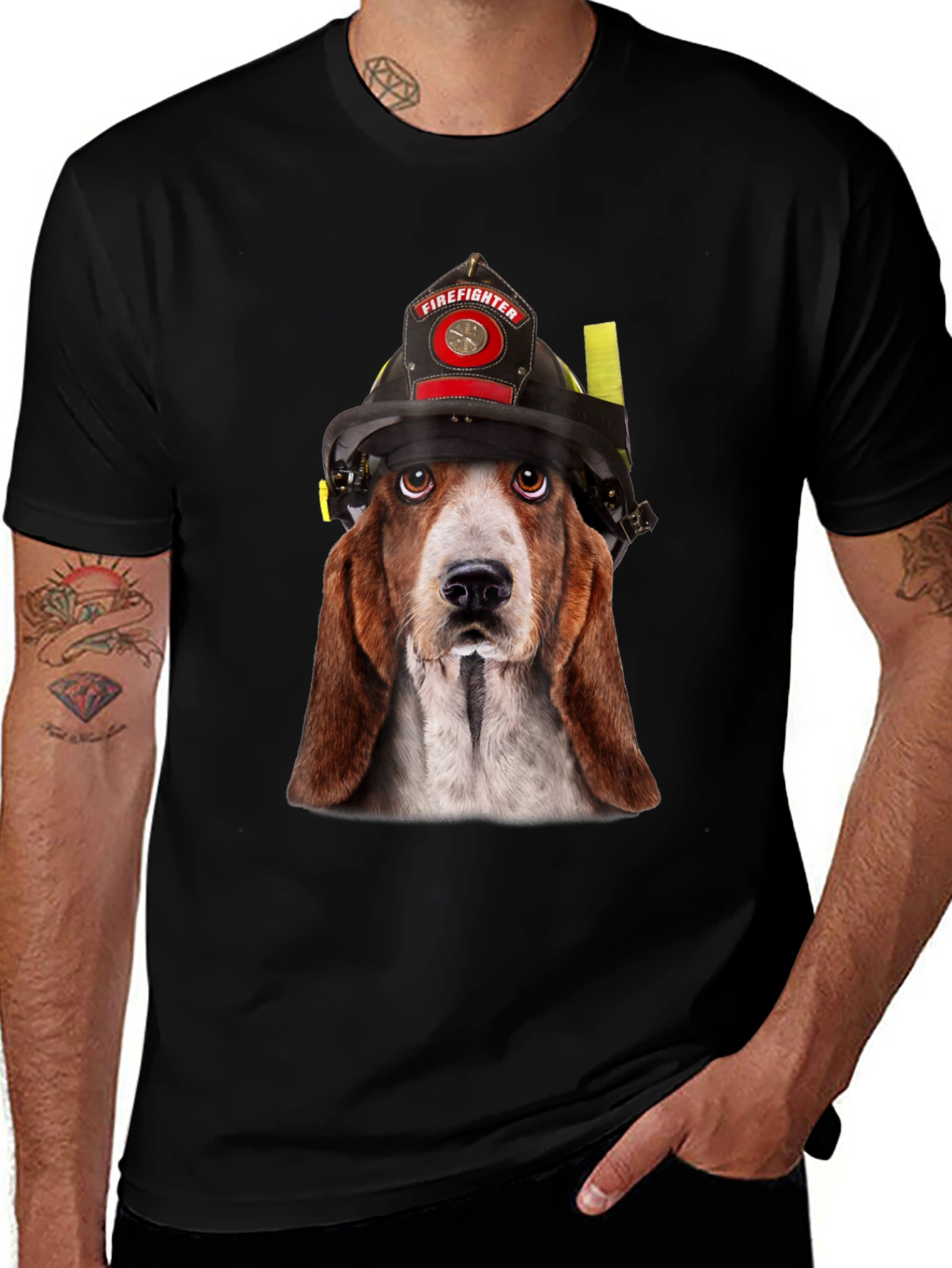 Variant 11 of Firefighter Dog T-Shirt - Novelty Graphic Tee