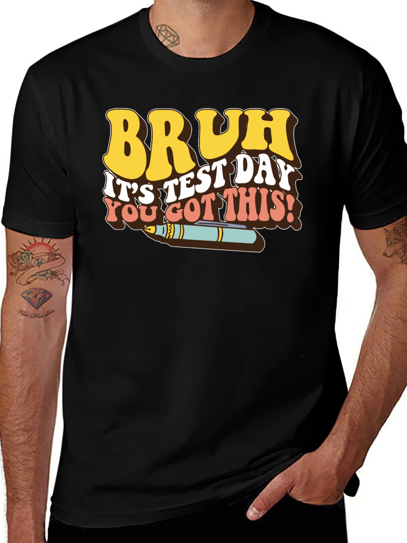 Variant 13 of Bruh Test Day Retro Style T-Shirt