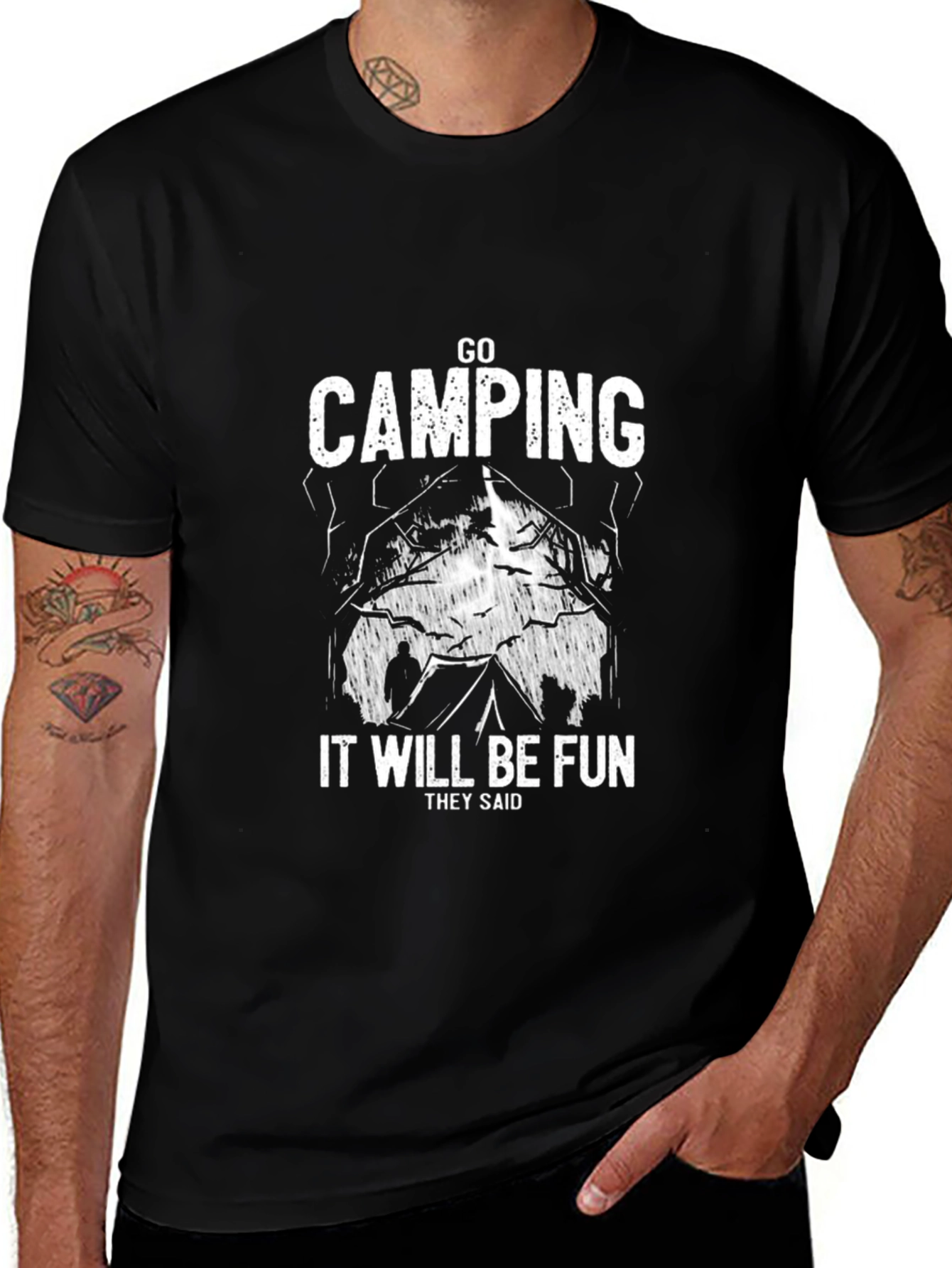 Variant 18 of Go Camping It Will Be Fun Black T-Shirt