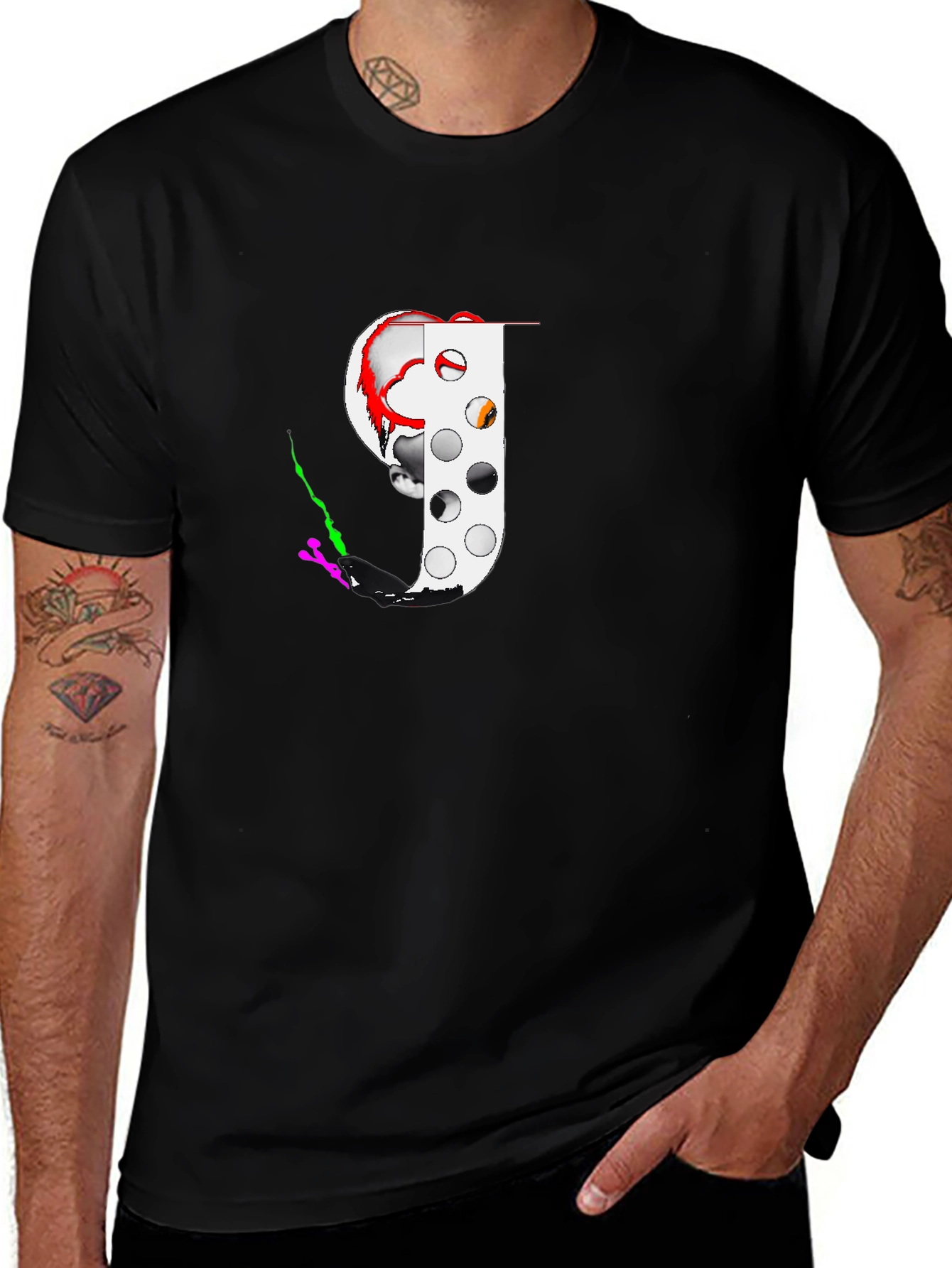 Creepy Clown Graphic Black T-Shirt