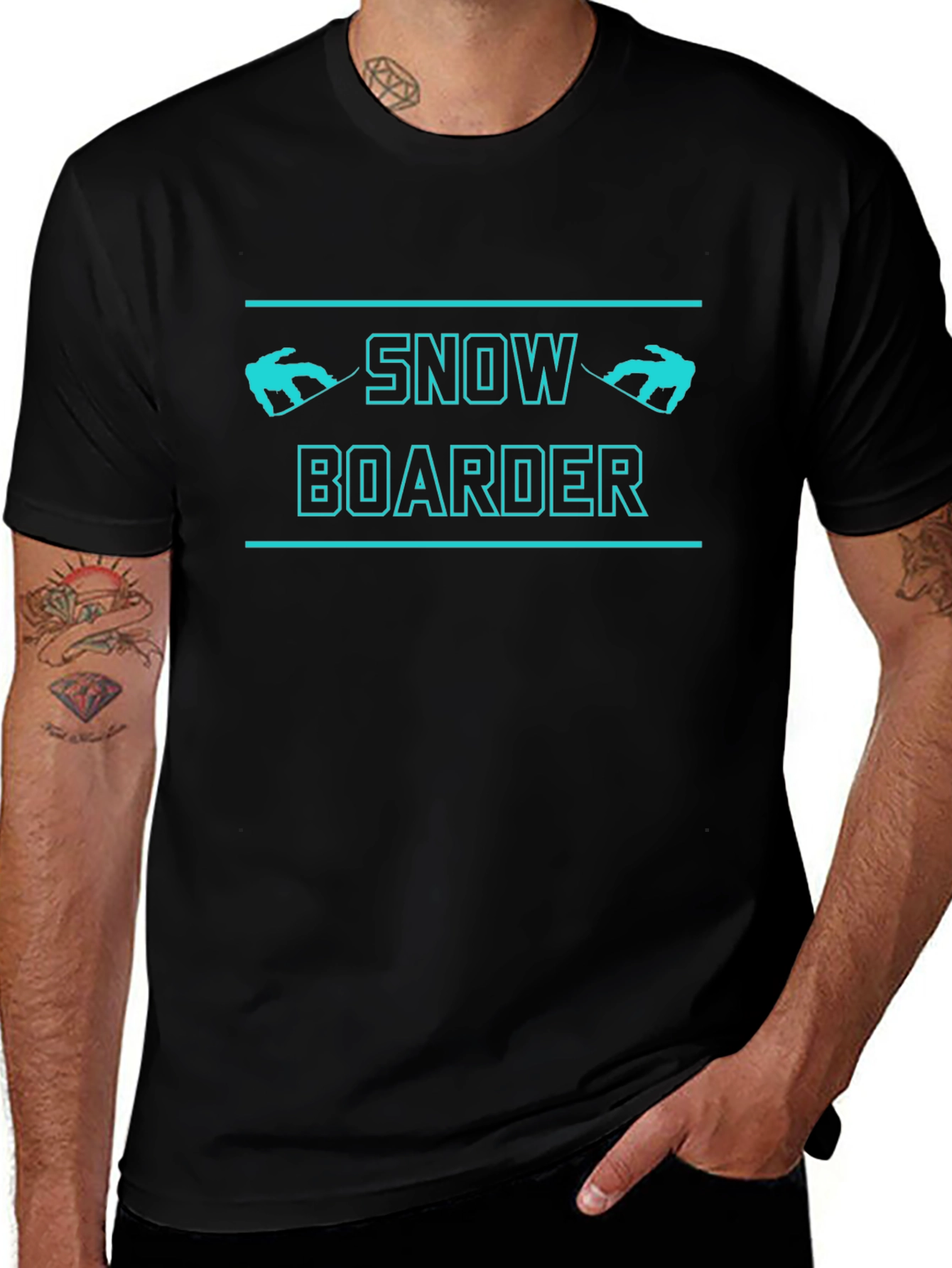 Variant 22 of Snowboarder Graphic Tee - Black