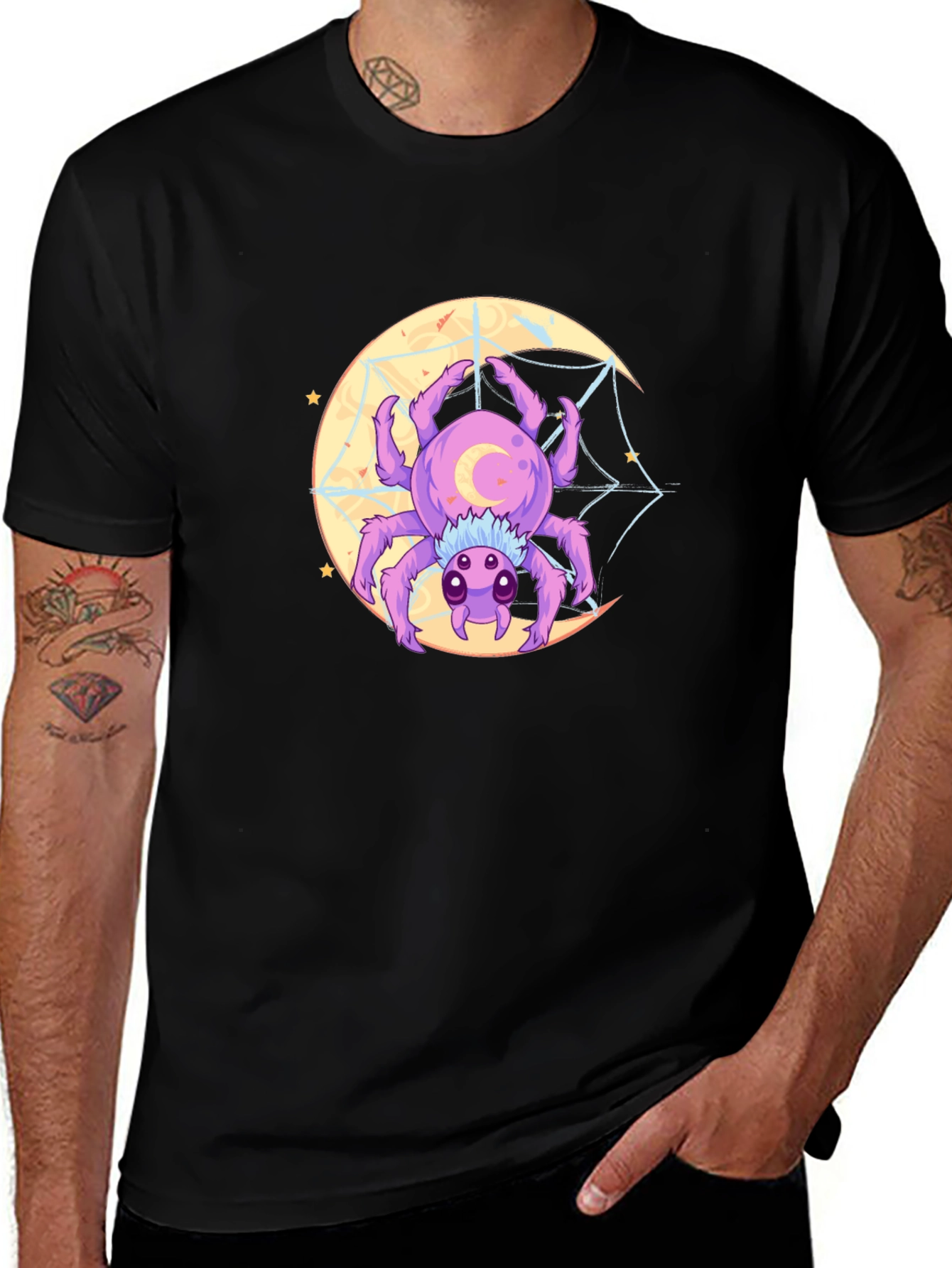 Variant 17 of Spider Moon Graphic Tee - Unique Design
