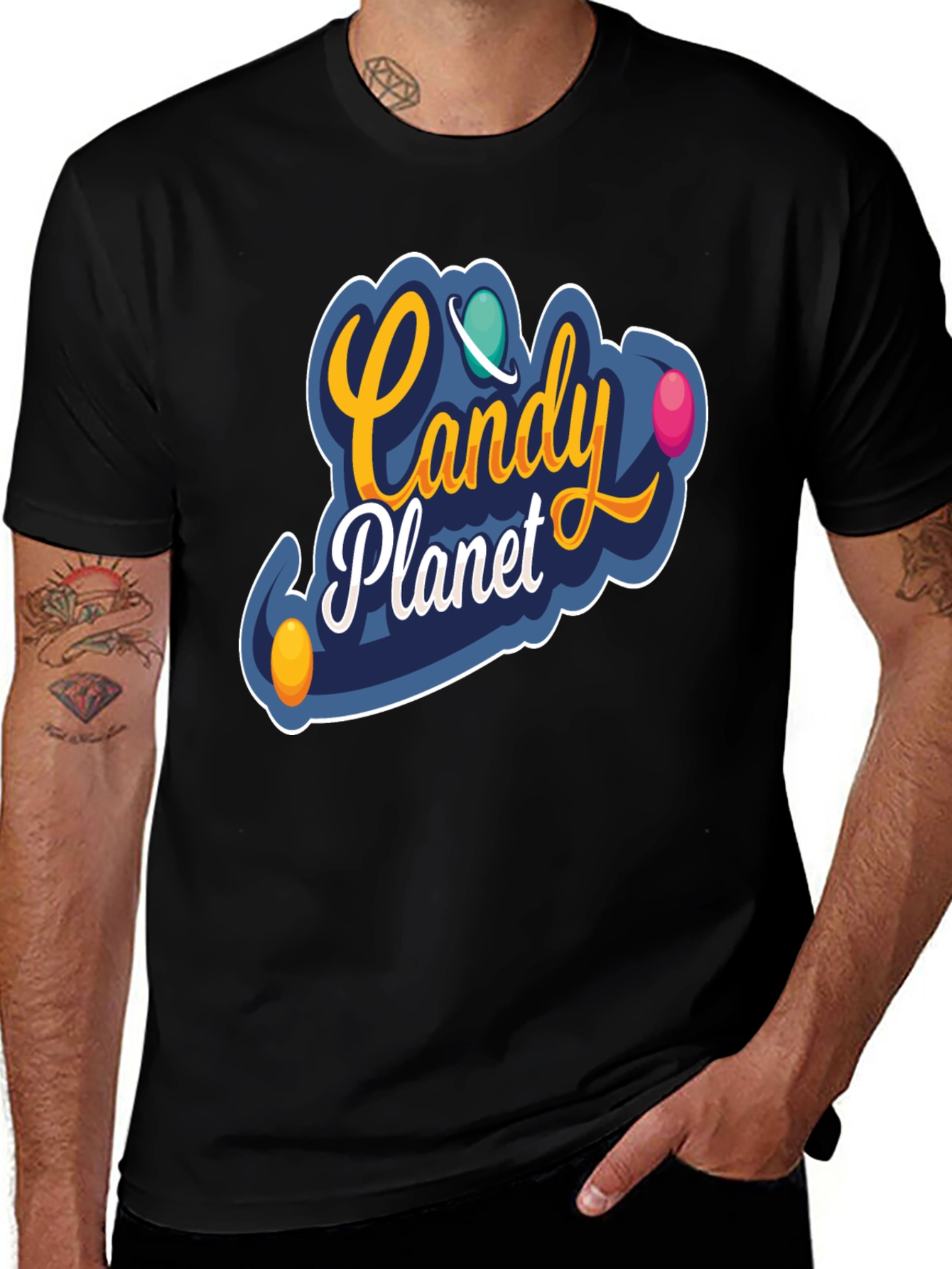 Variant 17 of Candy Planet Graphic T-Shirt - Fun & Stylish!