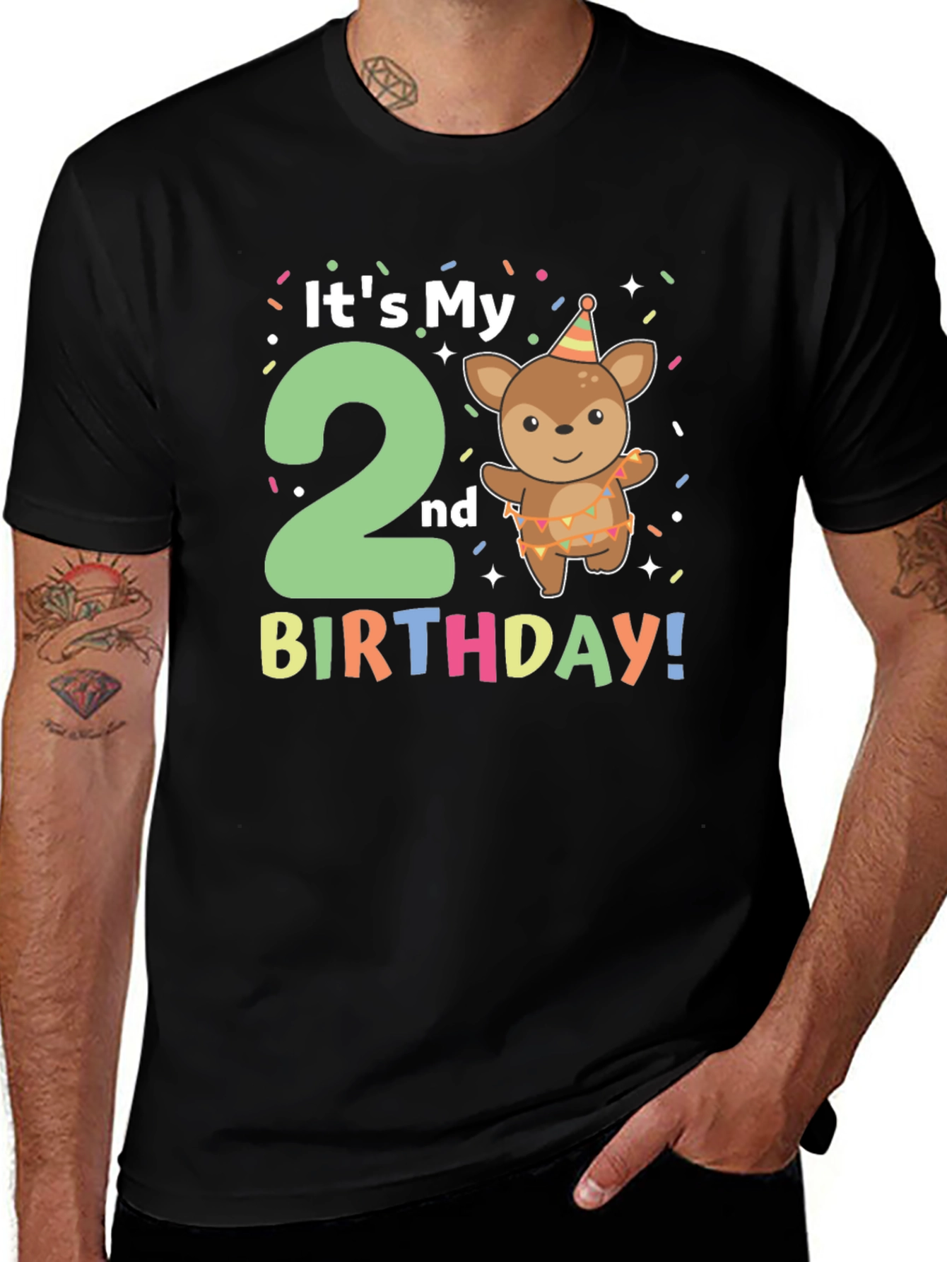 It's My 2nd Birthday T-Shirt - Cute Cartoon Deer