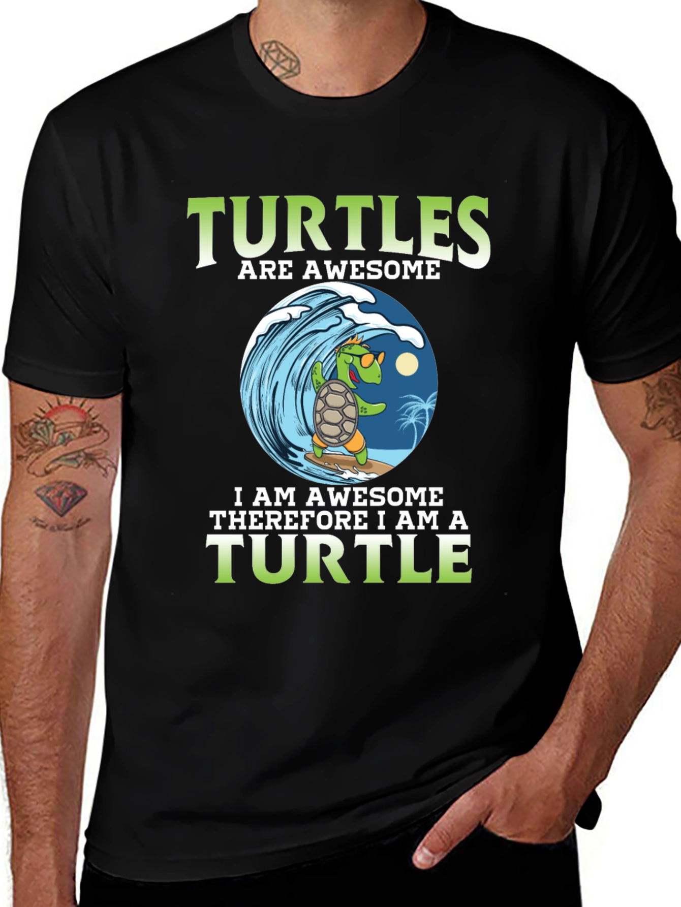 Variant 26 of Turtle Surfer T-Shirt: Awesome Turtle Graphic Tee