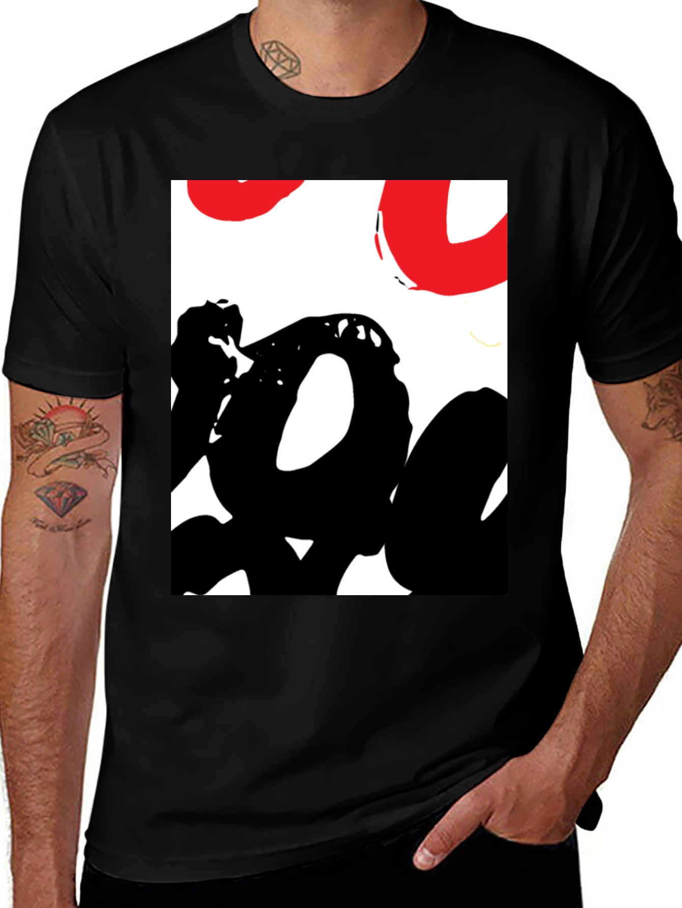 Variant 25 of Abstract Graphic Tee - Black Casual T-Shirt