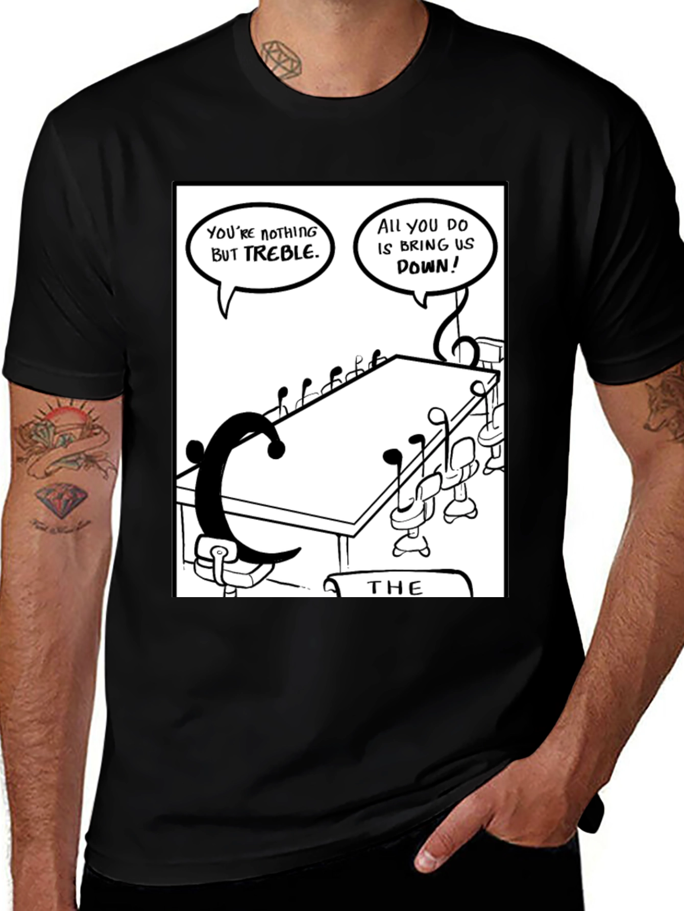 Variant 14 of Funny Music Pun T-Shirt - Treble Clef Joke Tee