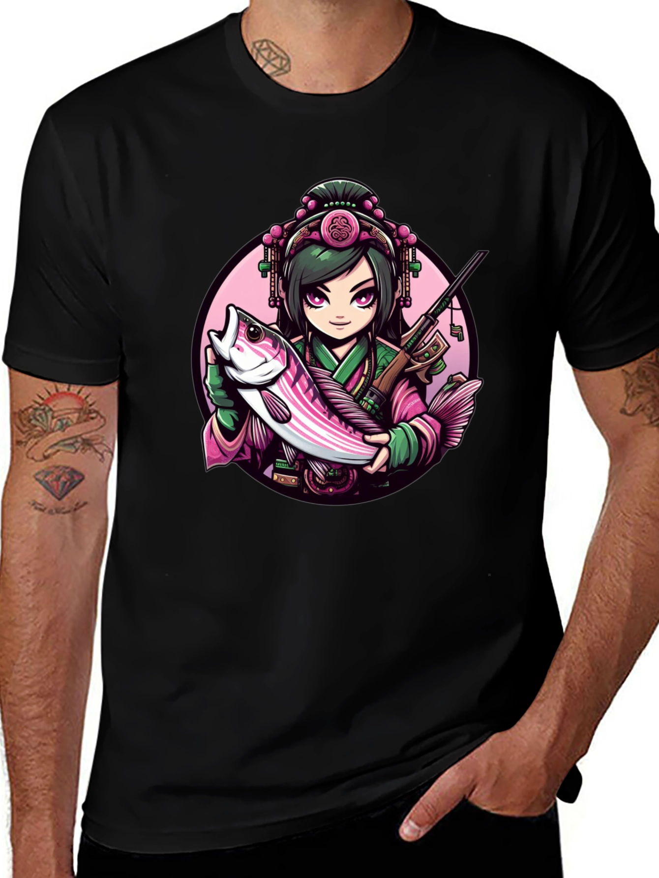 Variant 6 of Anime Fisherman Graphic Tee - Unique Manga Style Shirt