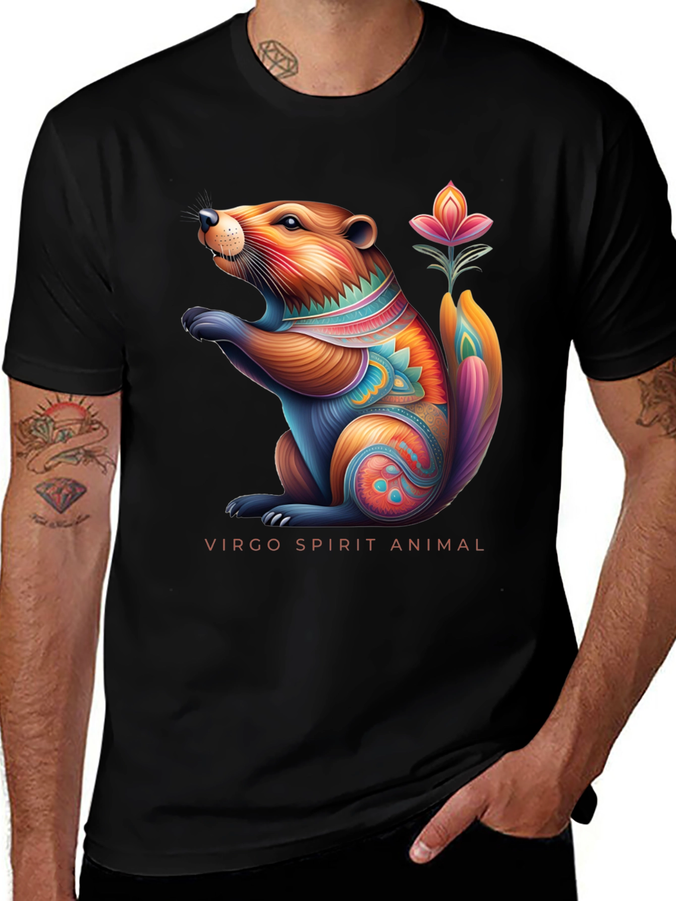 Virgo Spirit Animal Graphic Tee - Zodiac Sign T-Shirt