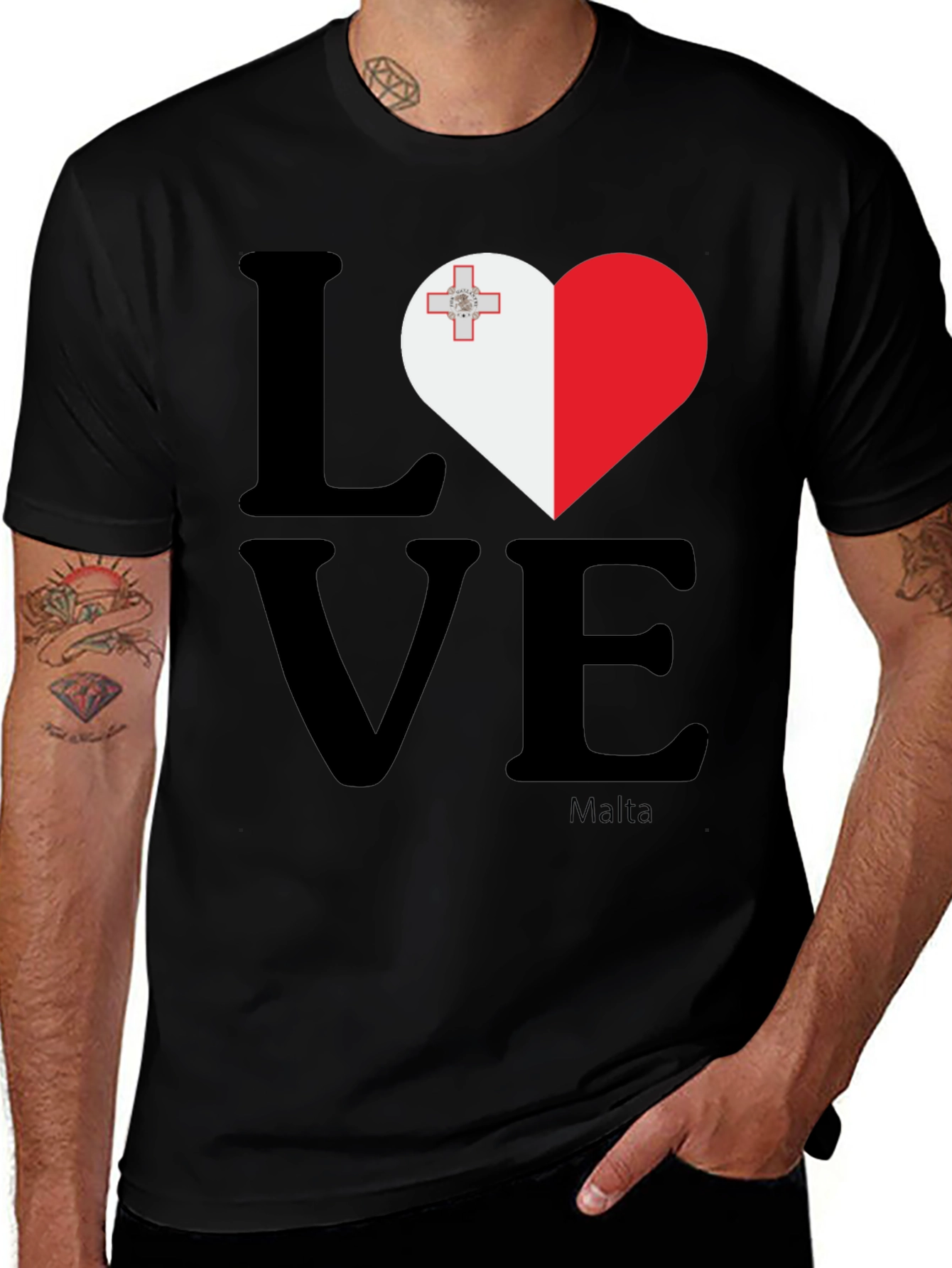 Variant 26 of Malta Flag Heart Love Graphic T-Shirt