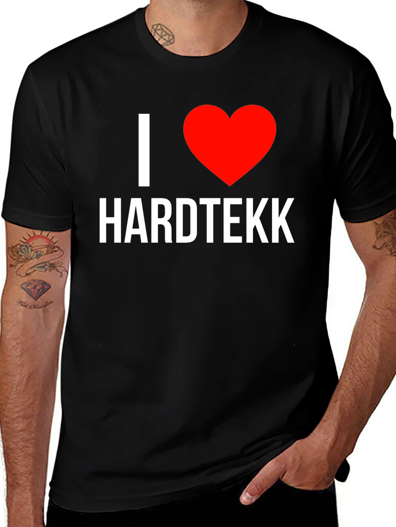 Variant 5 of I Heart Hardtekk Black T-Shirt - Music Lover Tee