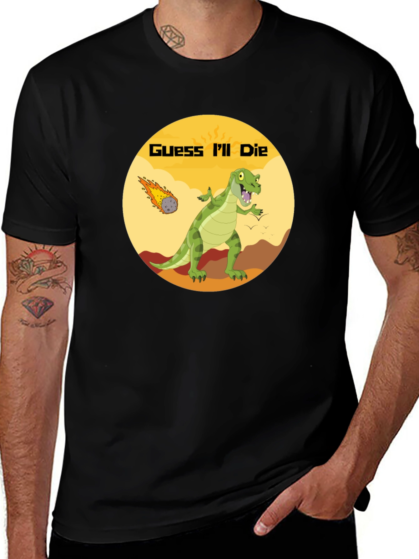 Variant 4 of Dinosaur Meteor T-Shirt - Guess I'll Die Graphic Tee