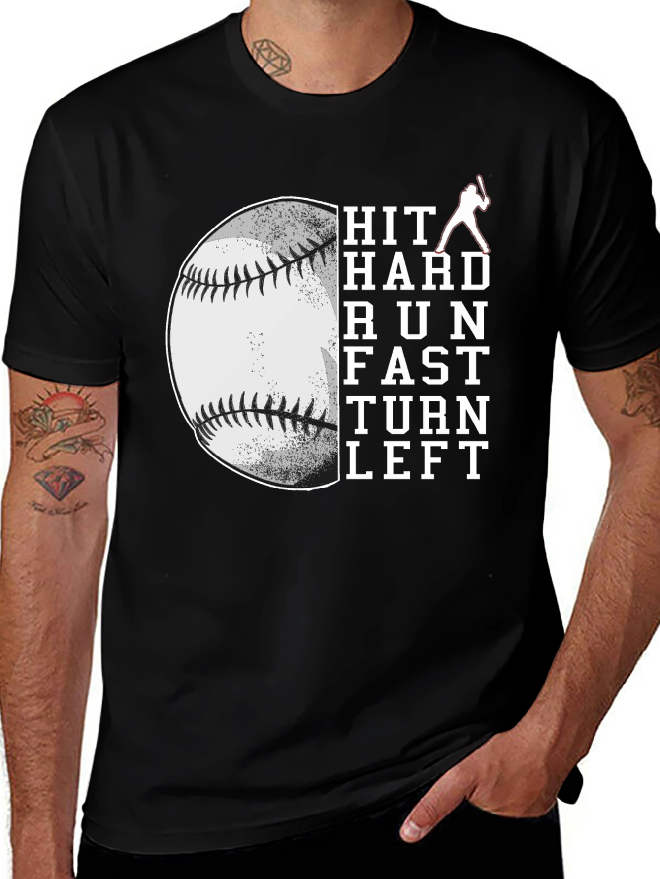 Variant 26 of Baseball Hit Hard Graphic T-Shirt