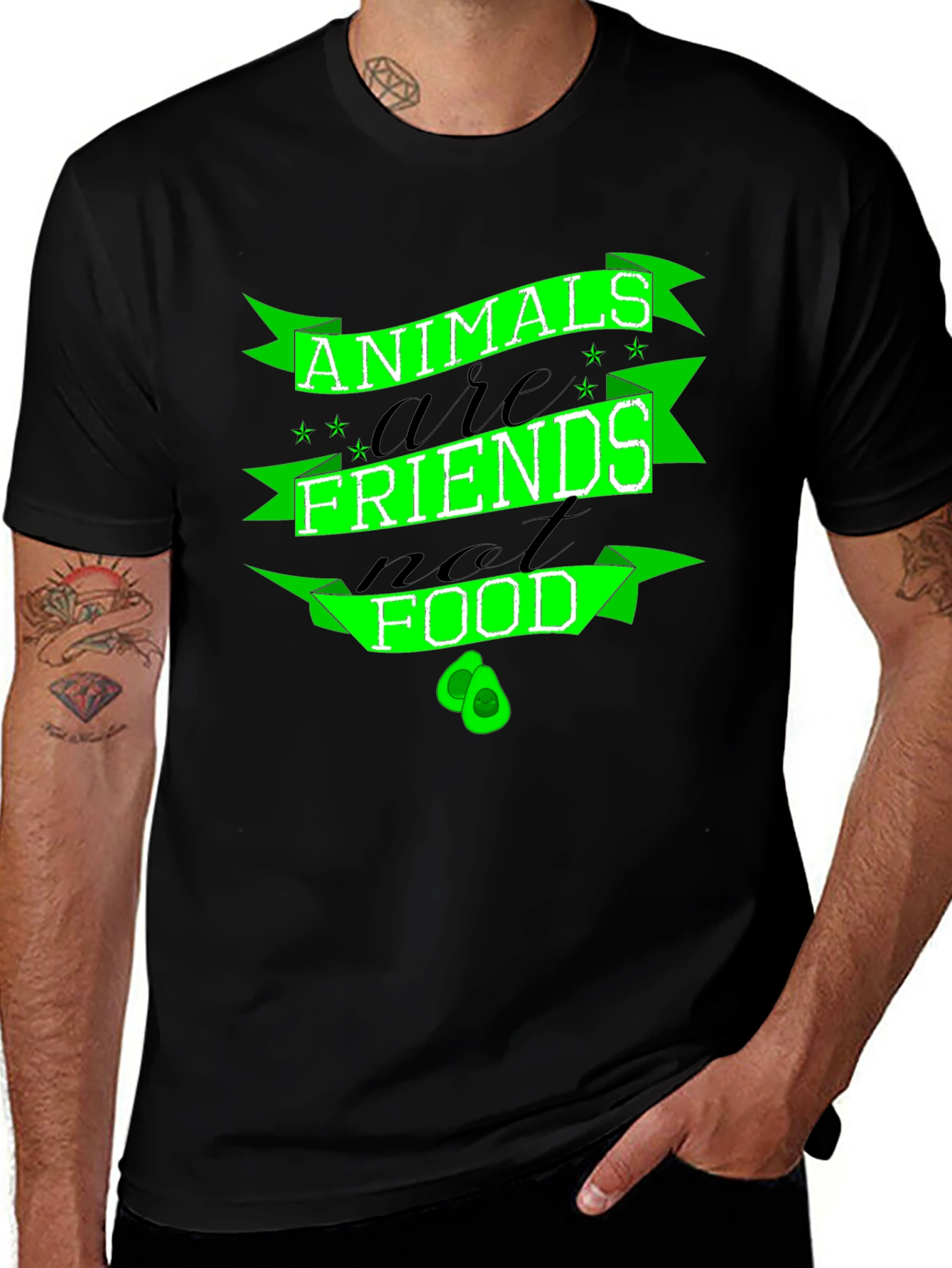 Variant 27 of Animals are Friends Not Food Vegan T-Shirt