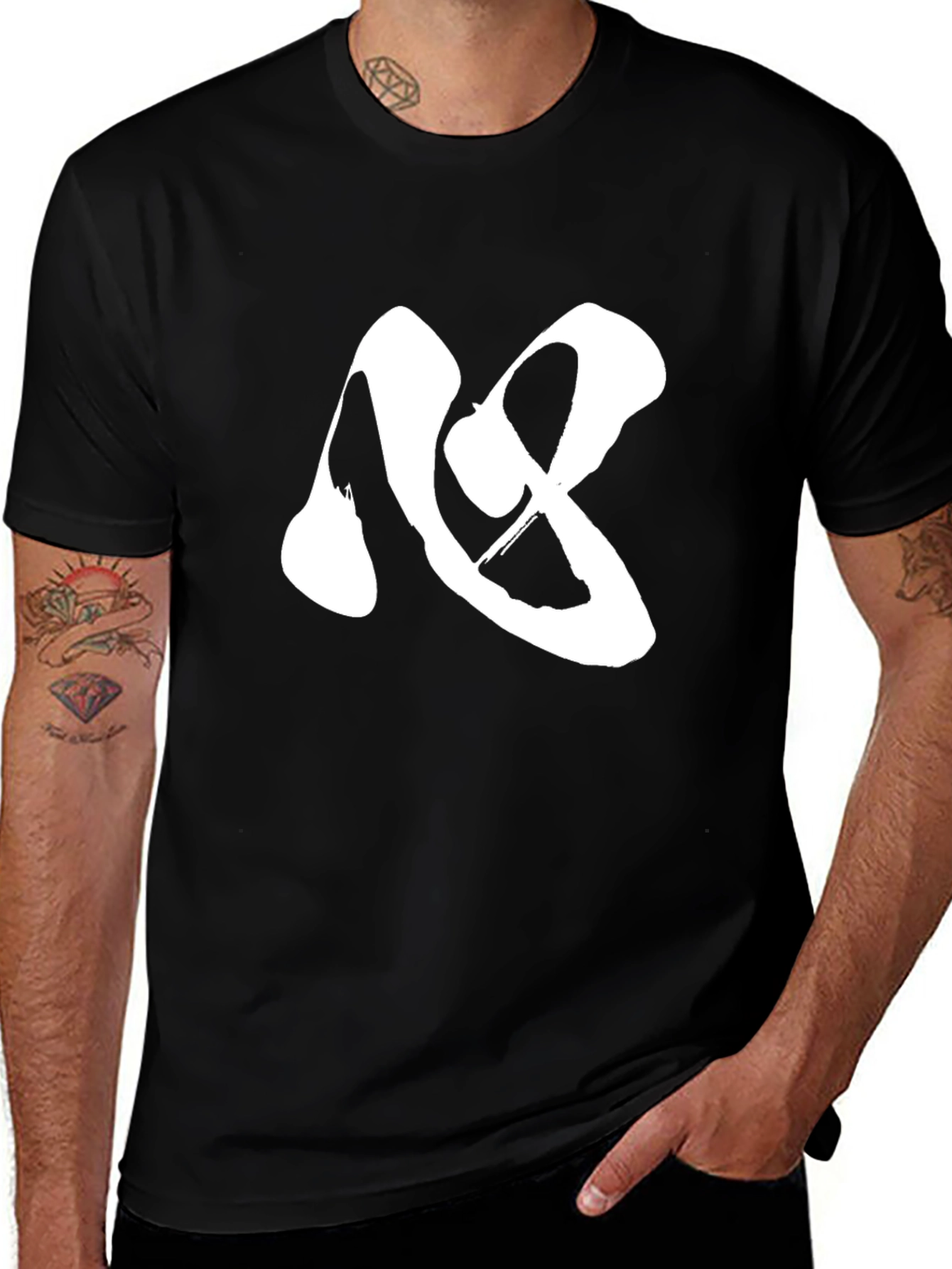 Variant 6 of Black T-Shirt with White Japanese Calligraphy