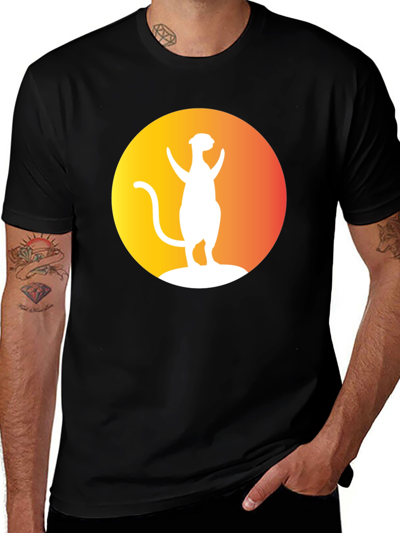 Variant 2 of Meerkat Silhouette Graphic Tee - Unisex Black T-Shirt