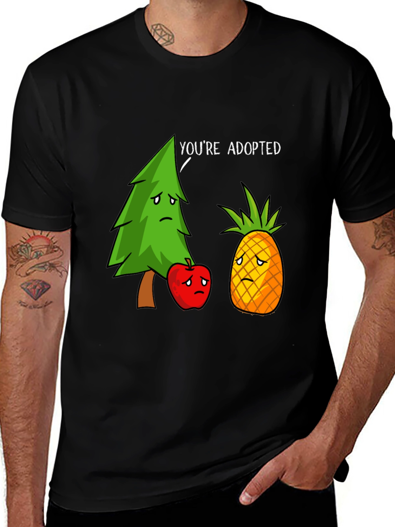 Variant 16 of Humorous "You're Adopted" Graphic T-Shirt