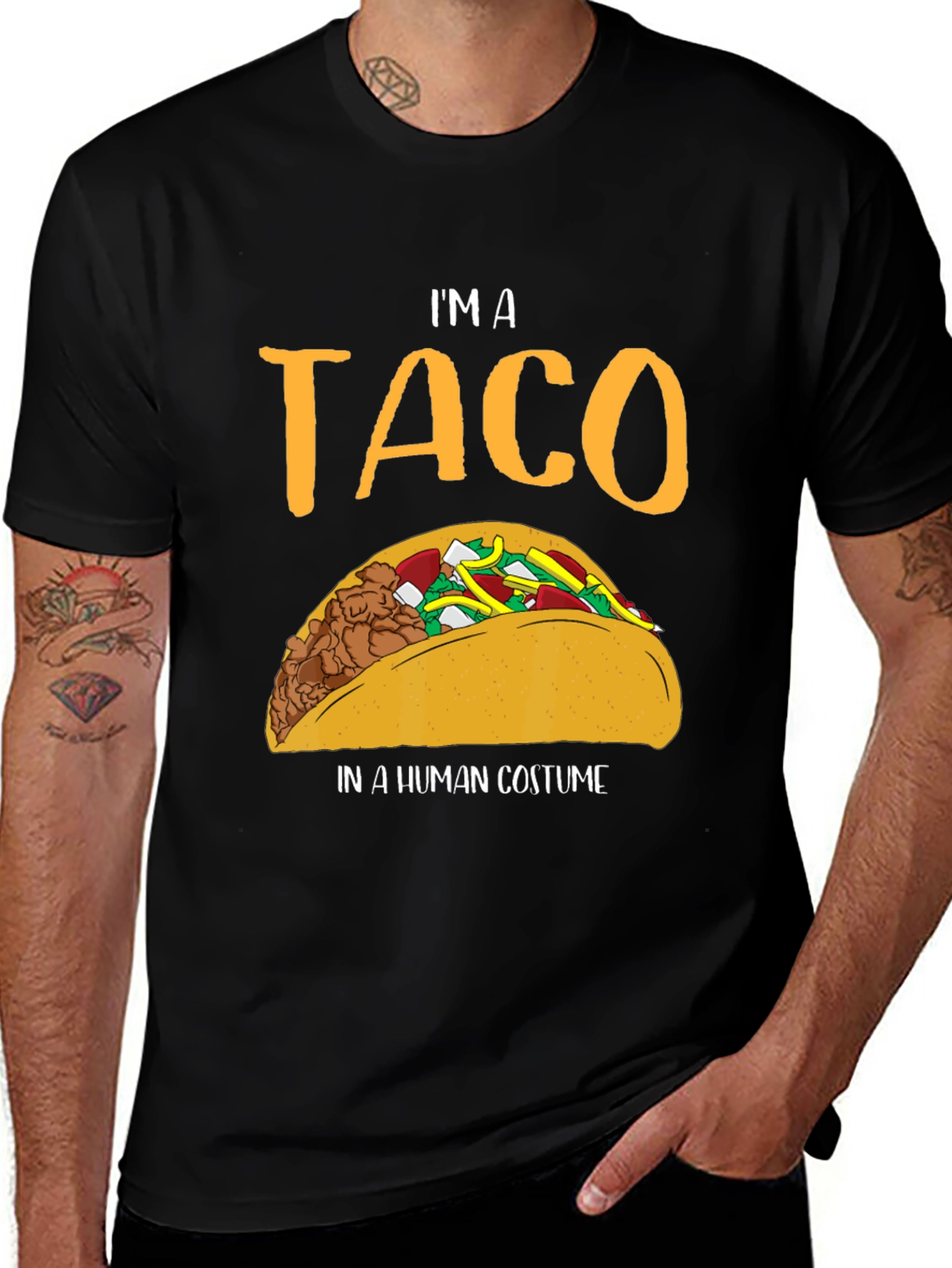 Variant 17 of Funny Taco Human Costume Graphic Tee Shirt