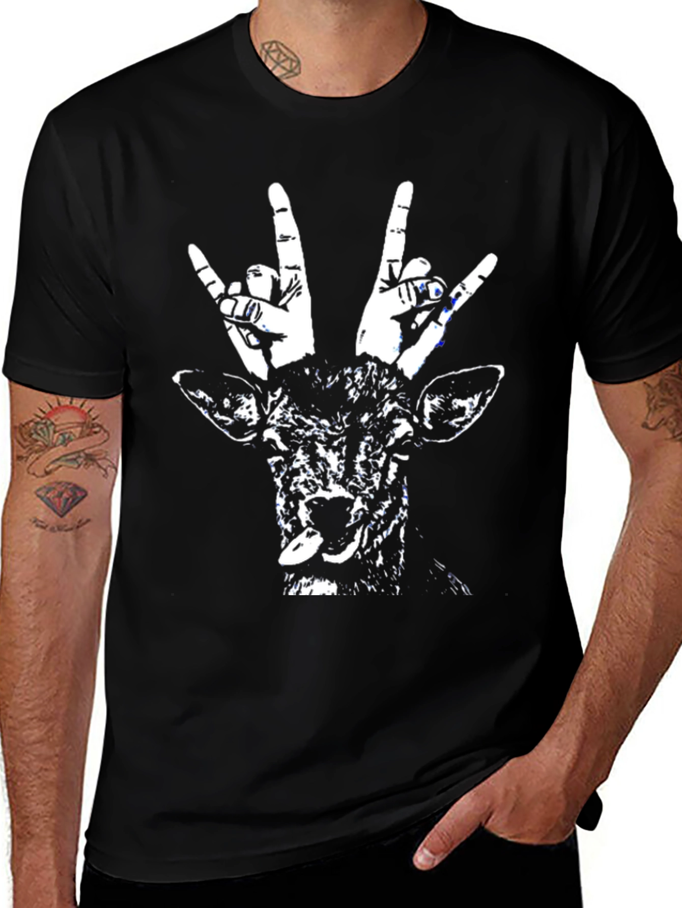 Variant 5 of Rock On Deer Graphic T-Shirt