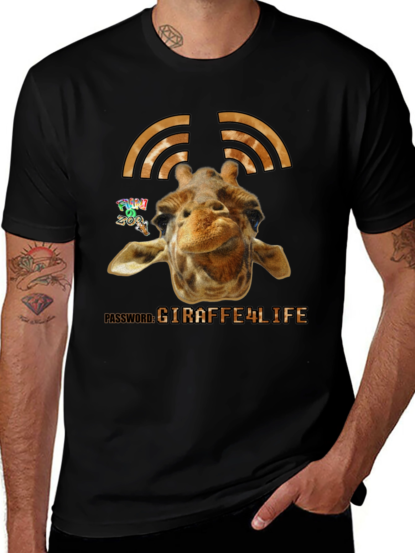 Variant 28 of Giraffe WIFI Password T-Shirt - Men's Graphic Tee