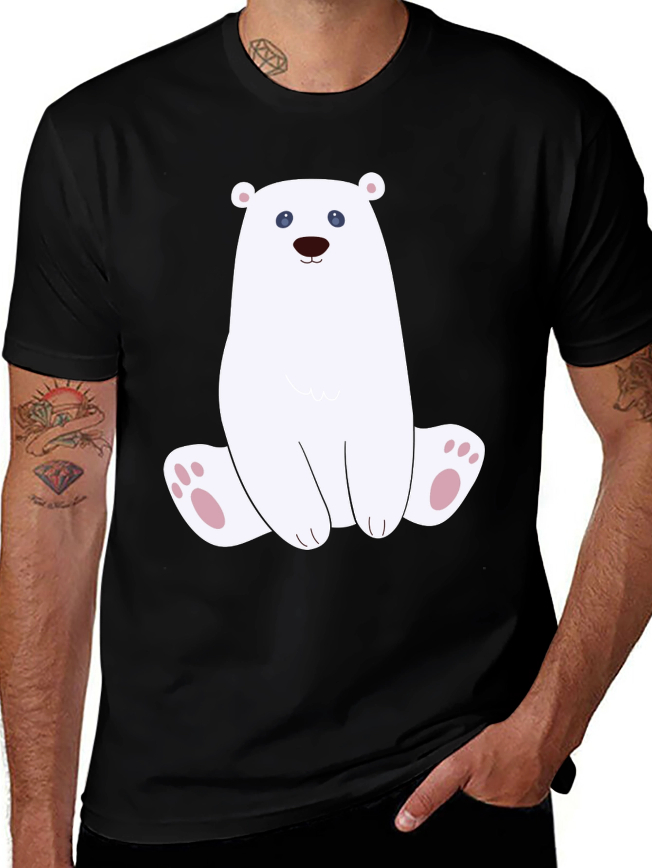 Variant 10 of Black T-Shirt with Polar Bear Print