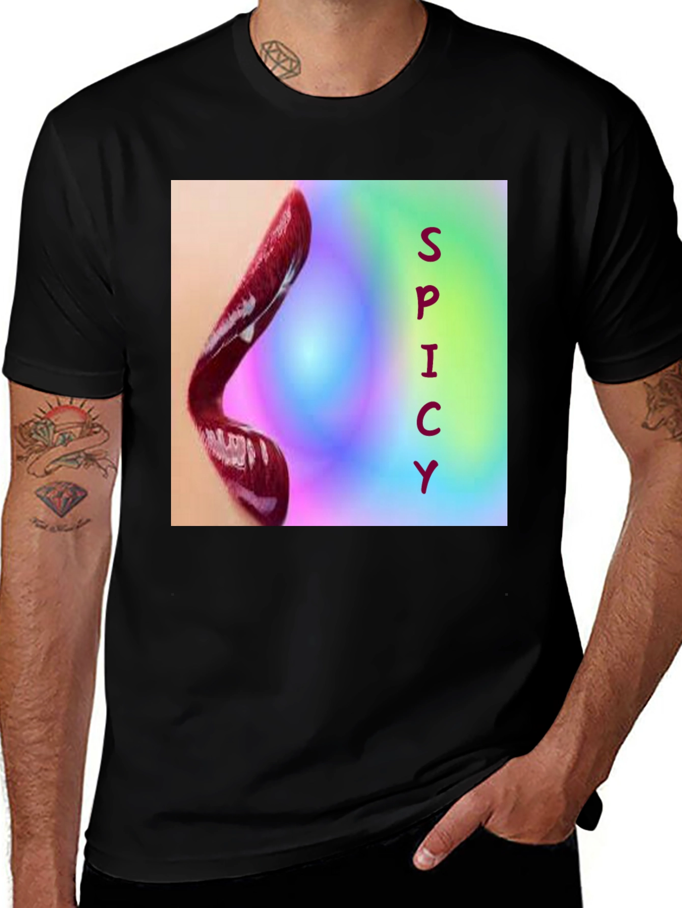 Variant 5 of Spicy Lips Graphic Tee - Bold Statement Shirt