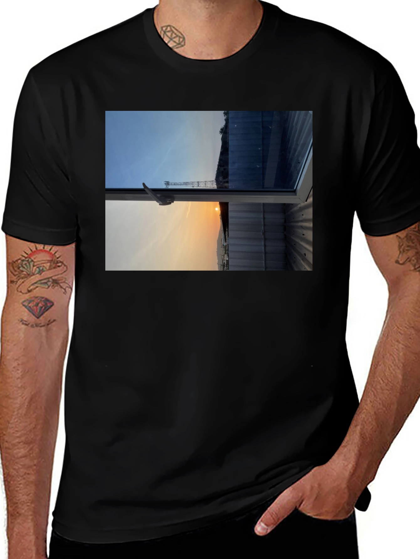 Sunset Window Graphic Tee - Black