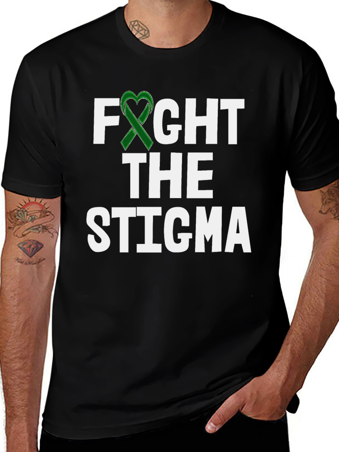 Variant 16 of Fight The Stigma T-Shirt Mental Health Awareness Tee