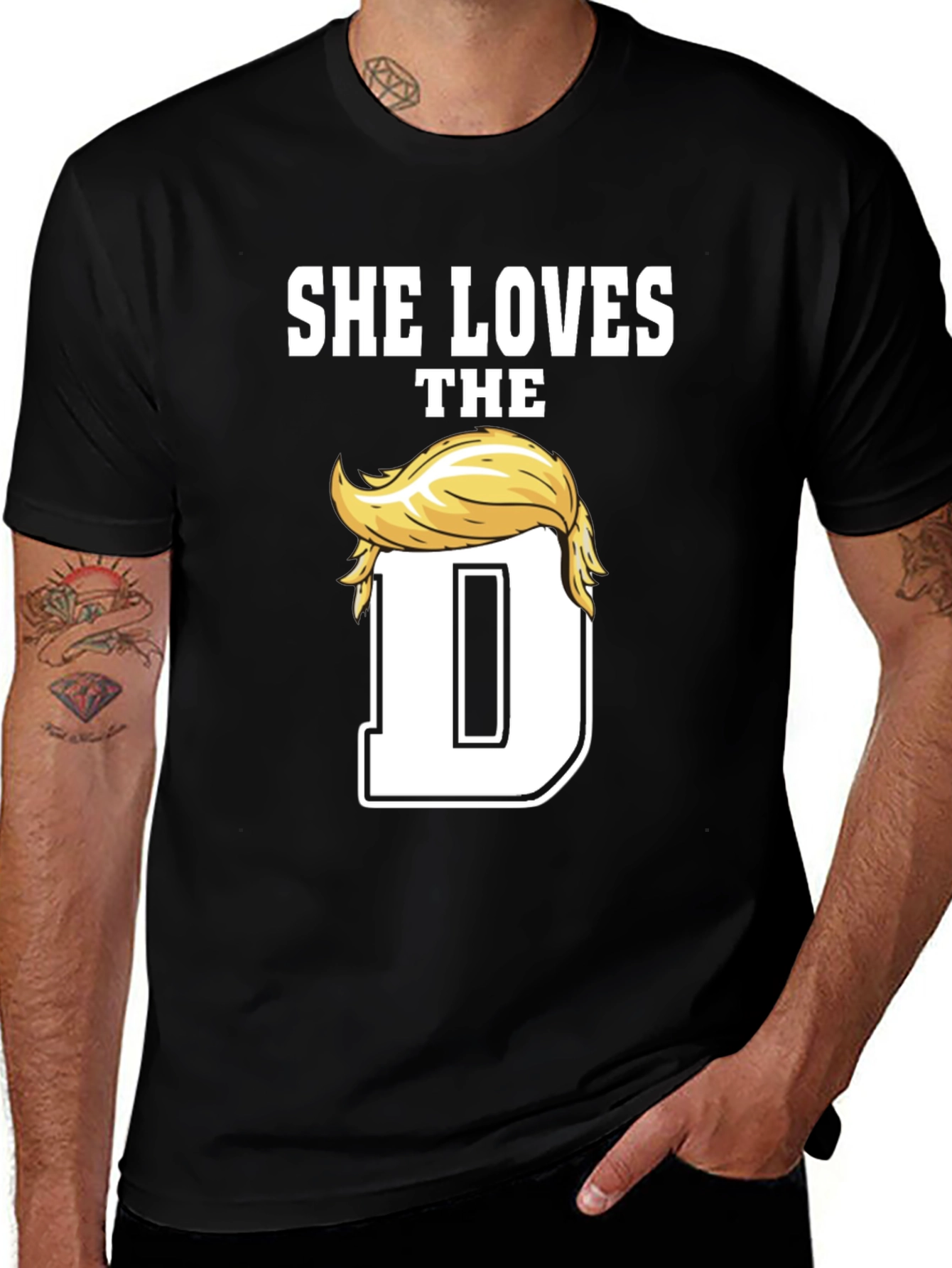 Variant 18 of She Loves The D Trump Hair Graphic Tee