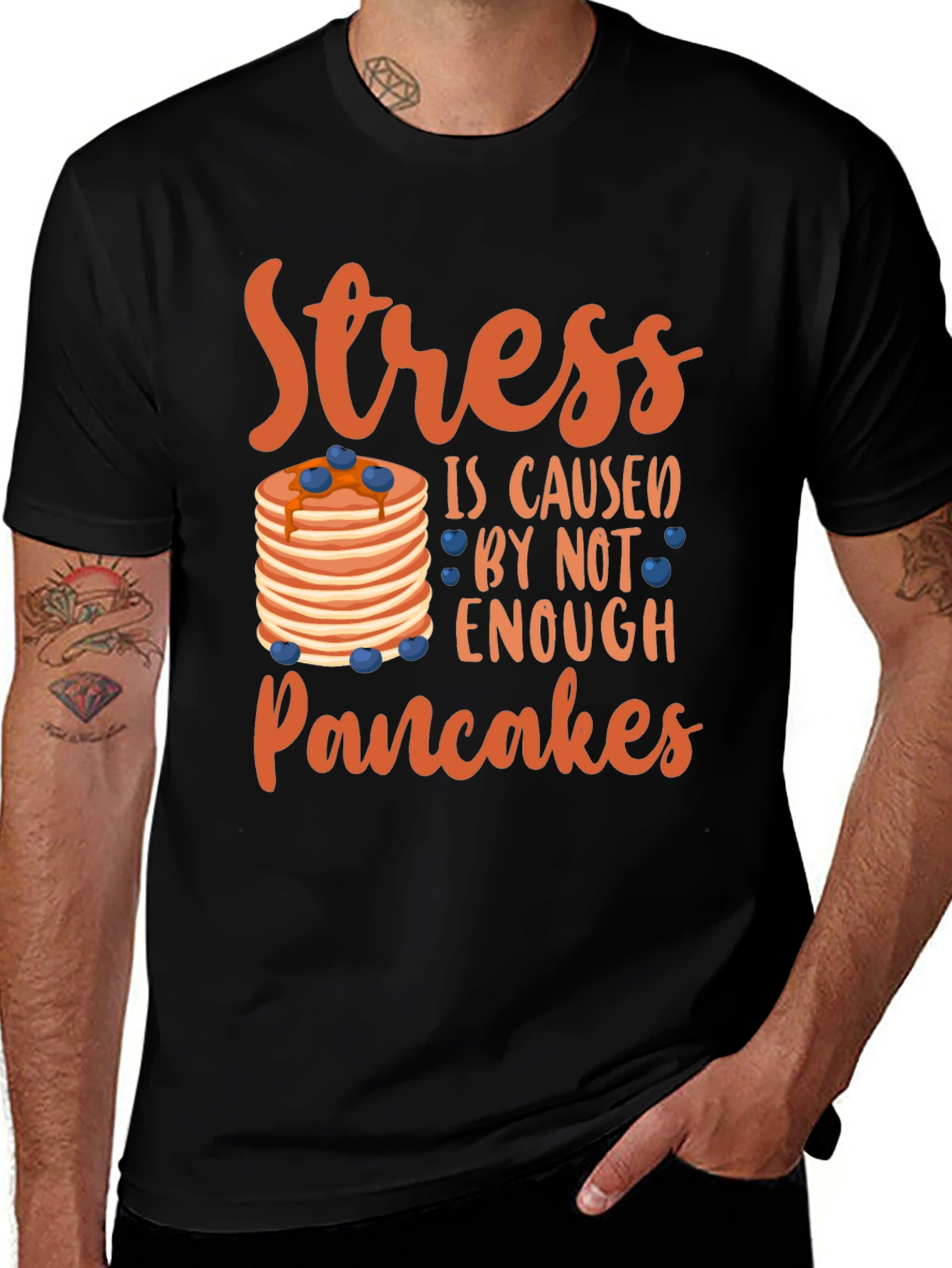 Variant 2 of Stress Pancakes T-Shirt - Funny Foodie Tee