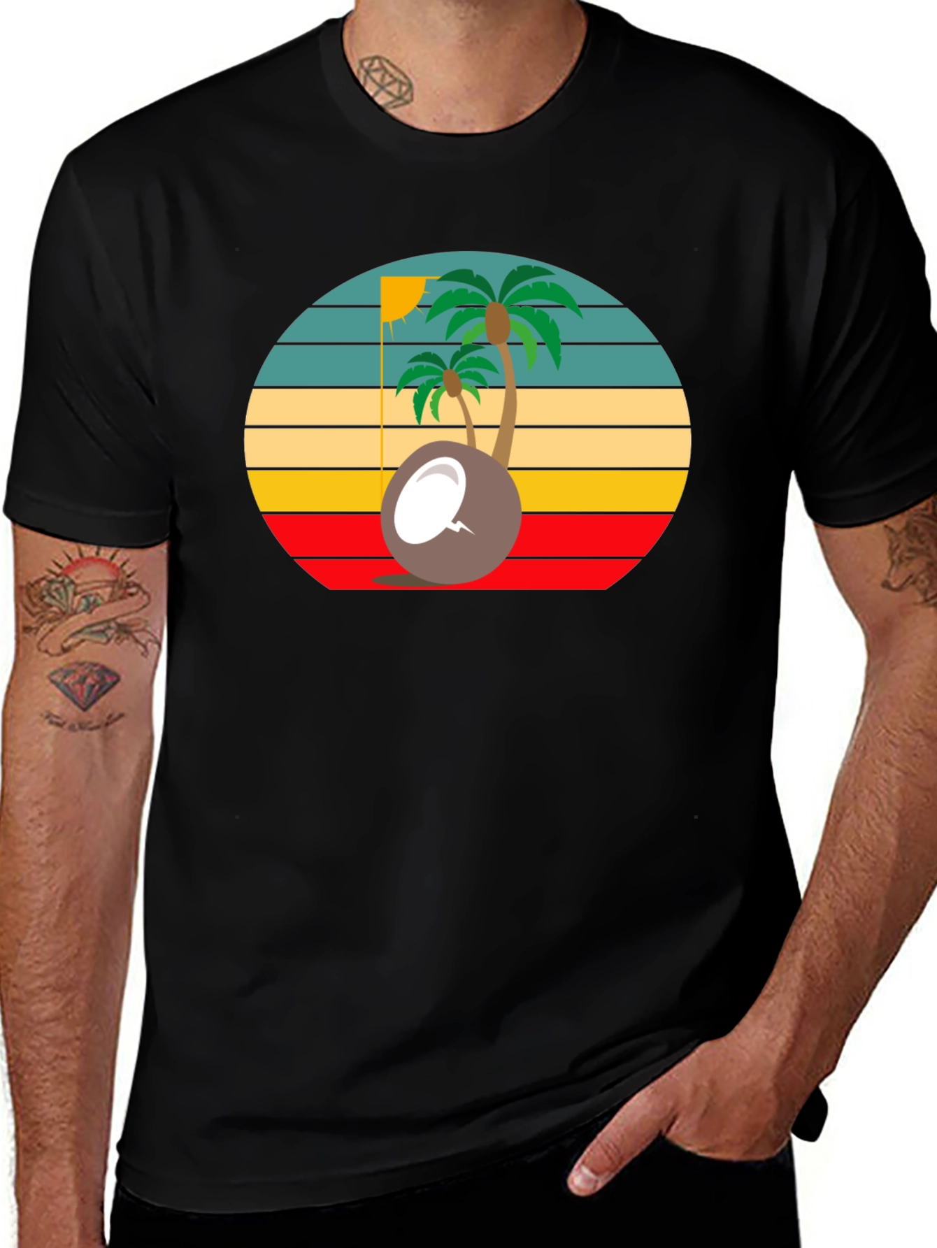 Retro Coconut Palm Tree T-Shirt